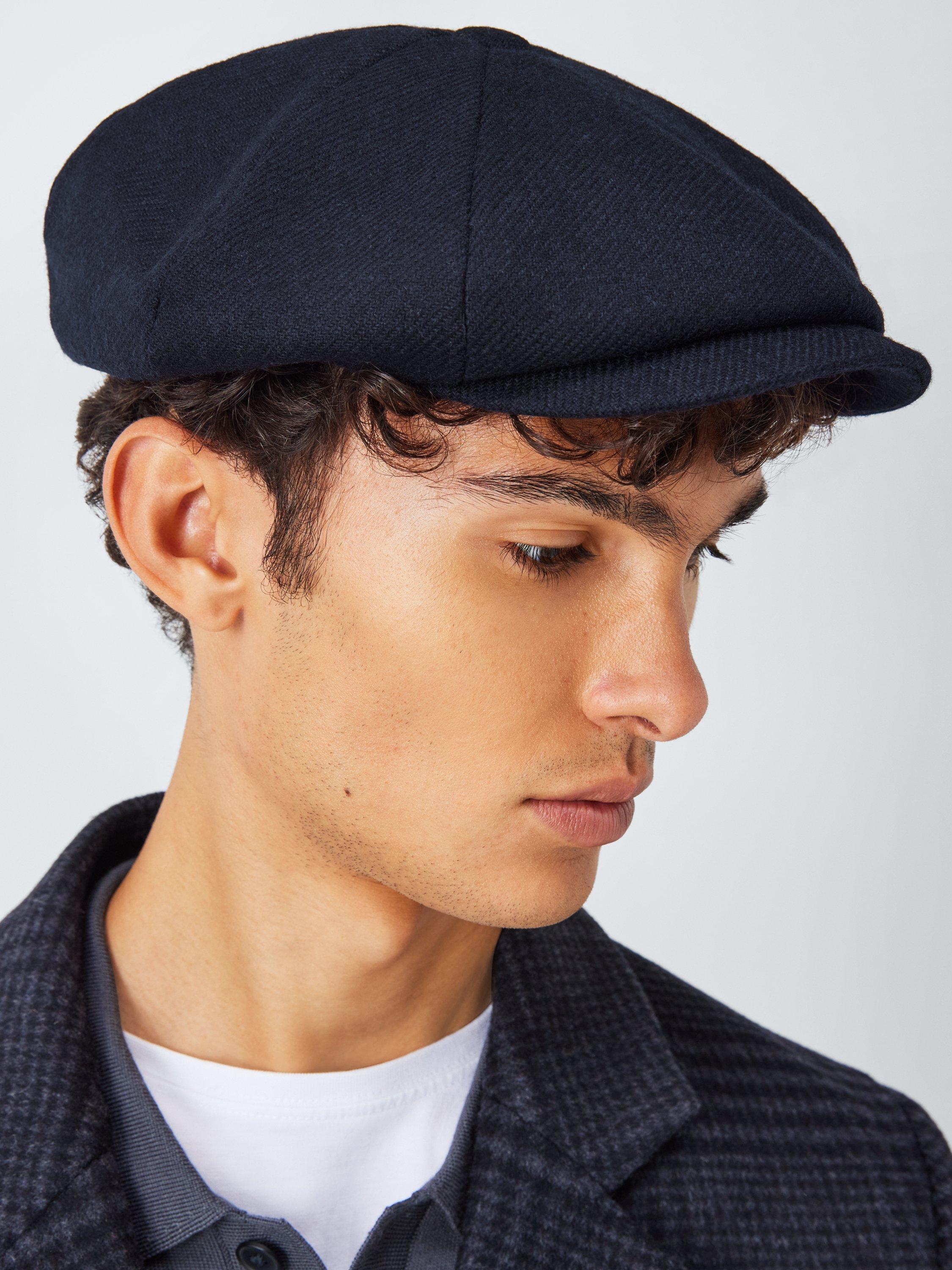 John Lewis Wool Plain Bakerboy Cap, Navy