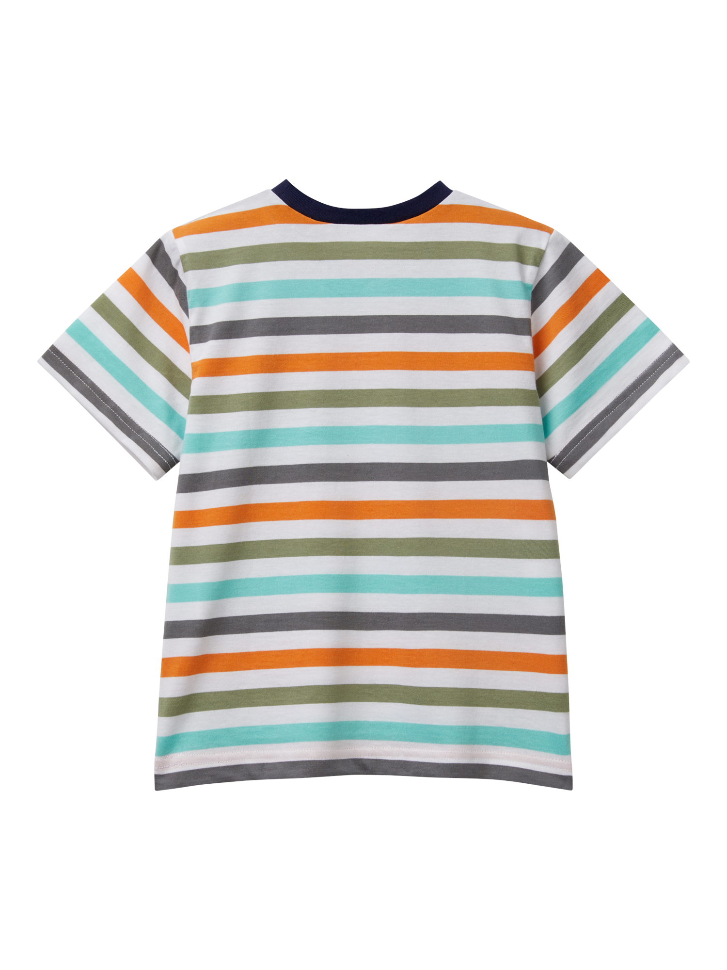 Product image 2 of 3, which shows Benetton Kids' Striped Short Sleeve T-Shirt, White/Multi, 2-3 years