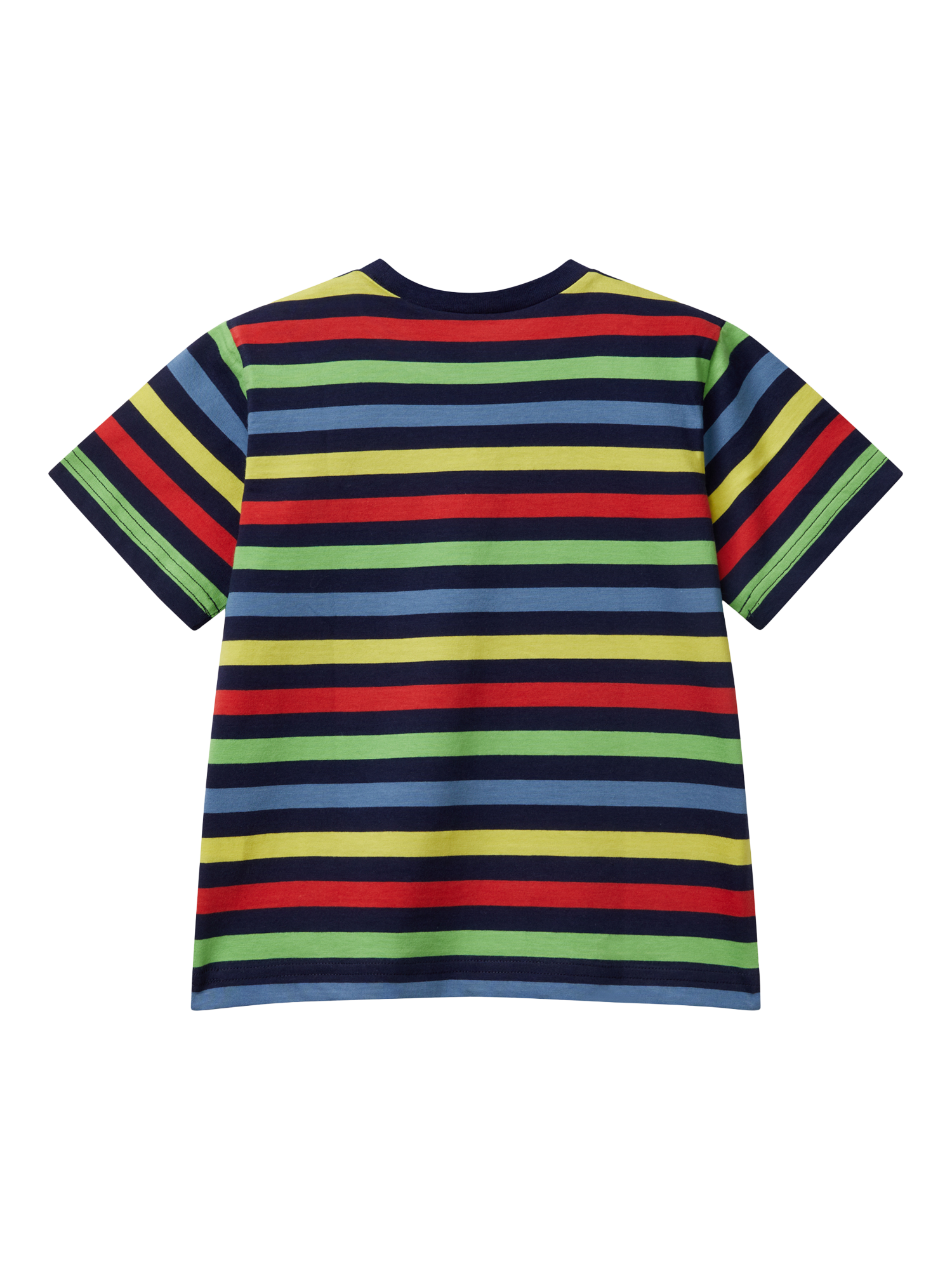 Product image 2 of 3, which shows Benetton Kids' Striped Short Sleeve T-Shirt, Navy/Multi, 2-3 years
