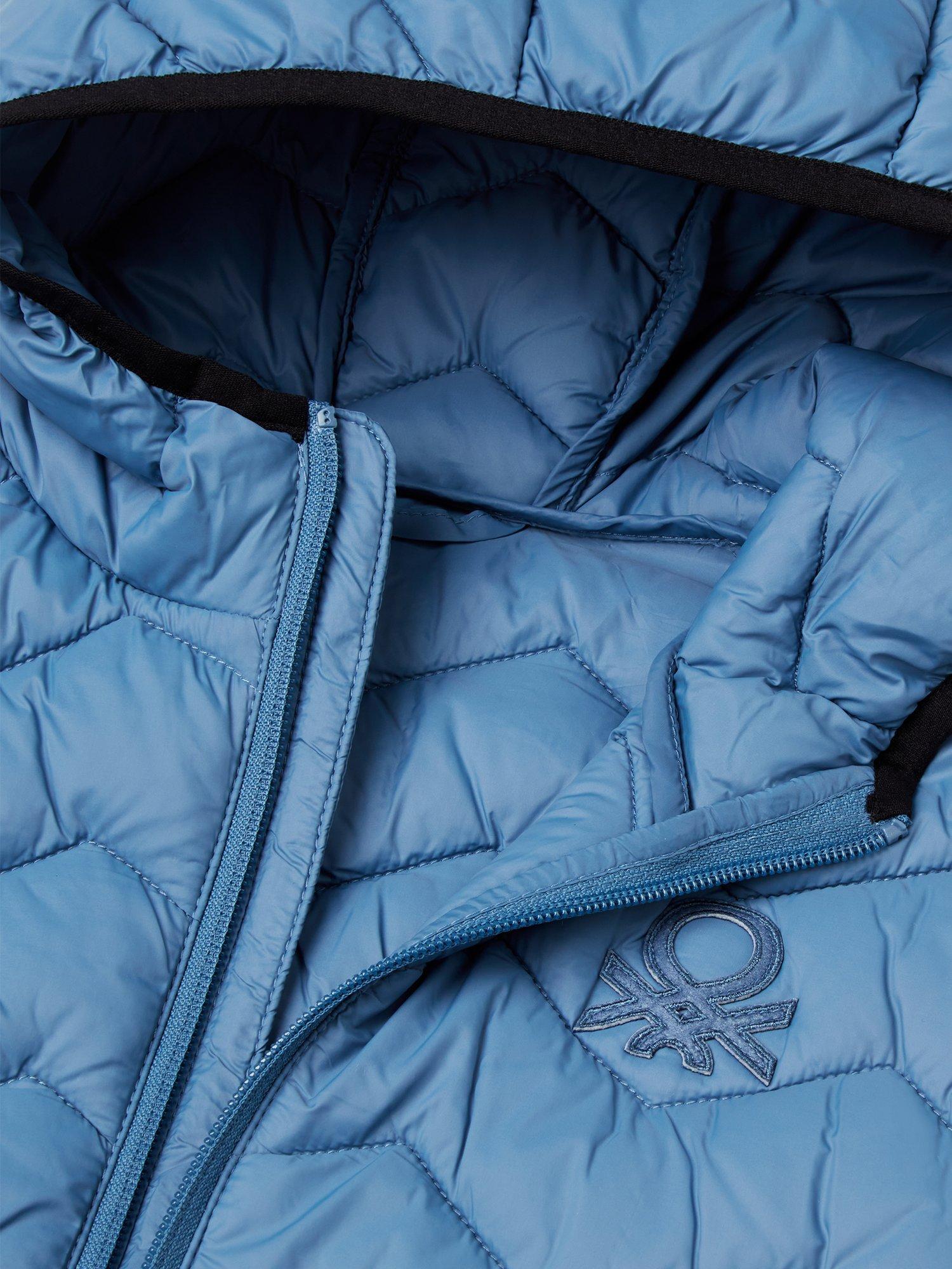 Product image 3 of 3, which shows Benetton Kids' Zig Zag Padded Down Gilet, Sugar Paper, 10-11 years
