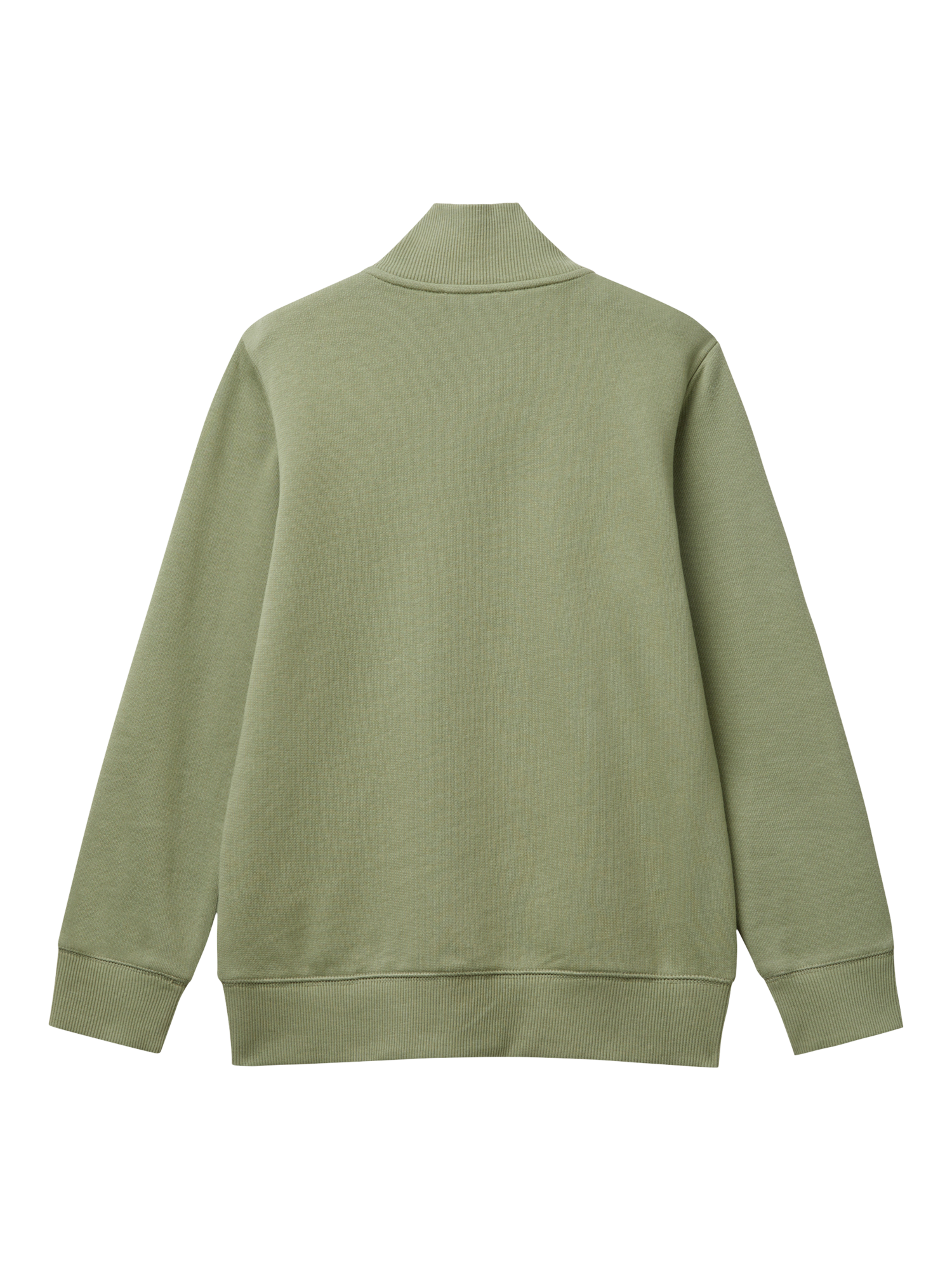 Product image 2 of 3, which shows Benetton Kids' Zipped Sweatshirt, Olive Green, 10-11 years