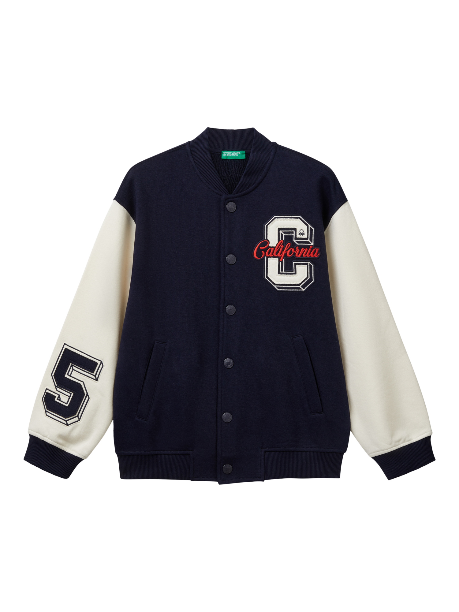 Benetton Kids' Oversized Bomber Jacket, Night Blue