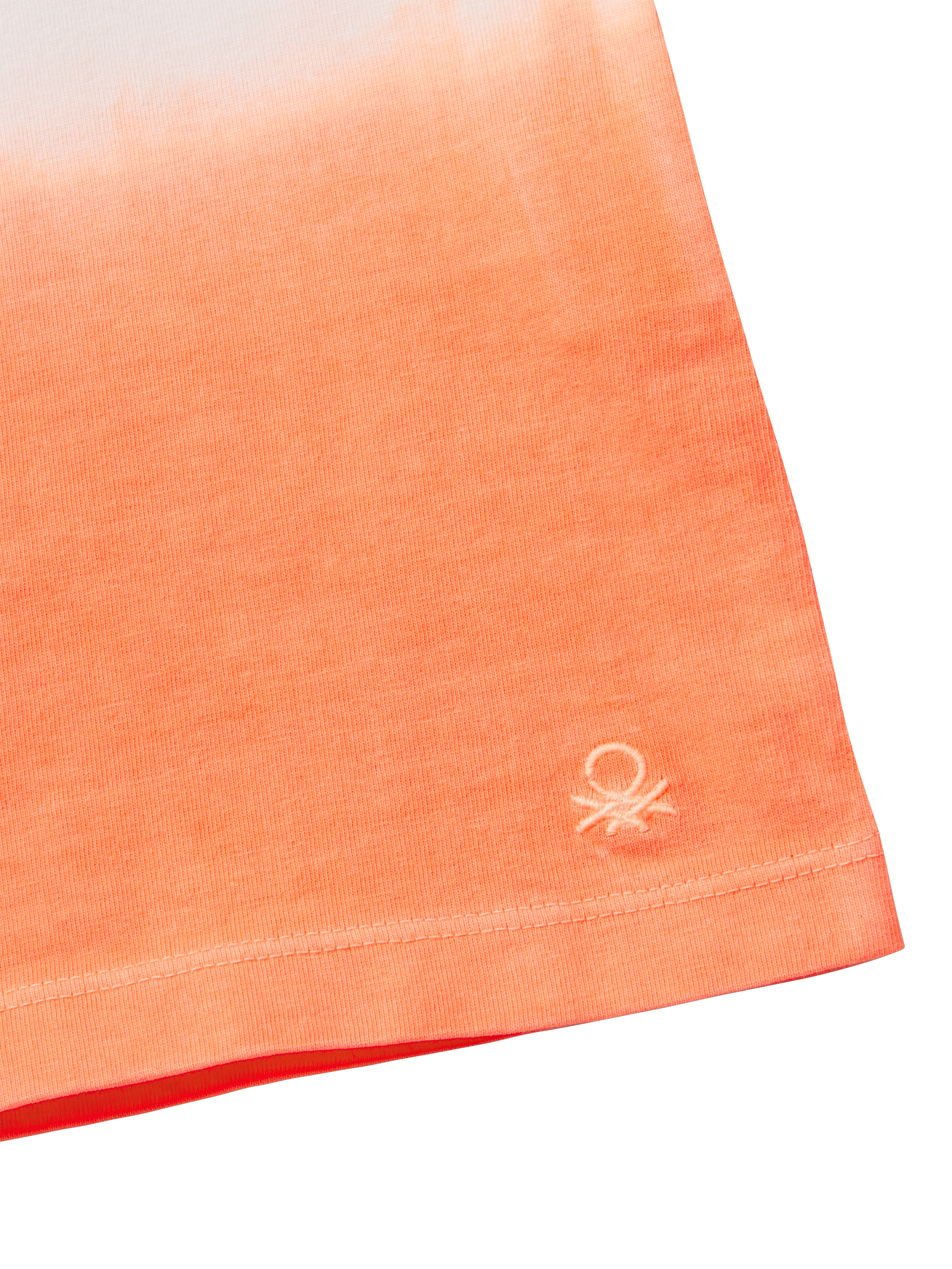 Product image 3 of 3, which shows Benetton Kids' Dip Dye Oversized T-Shirt, Orange/Multi, 10-11 years