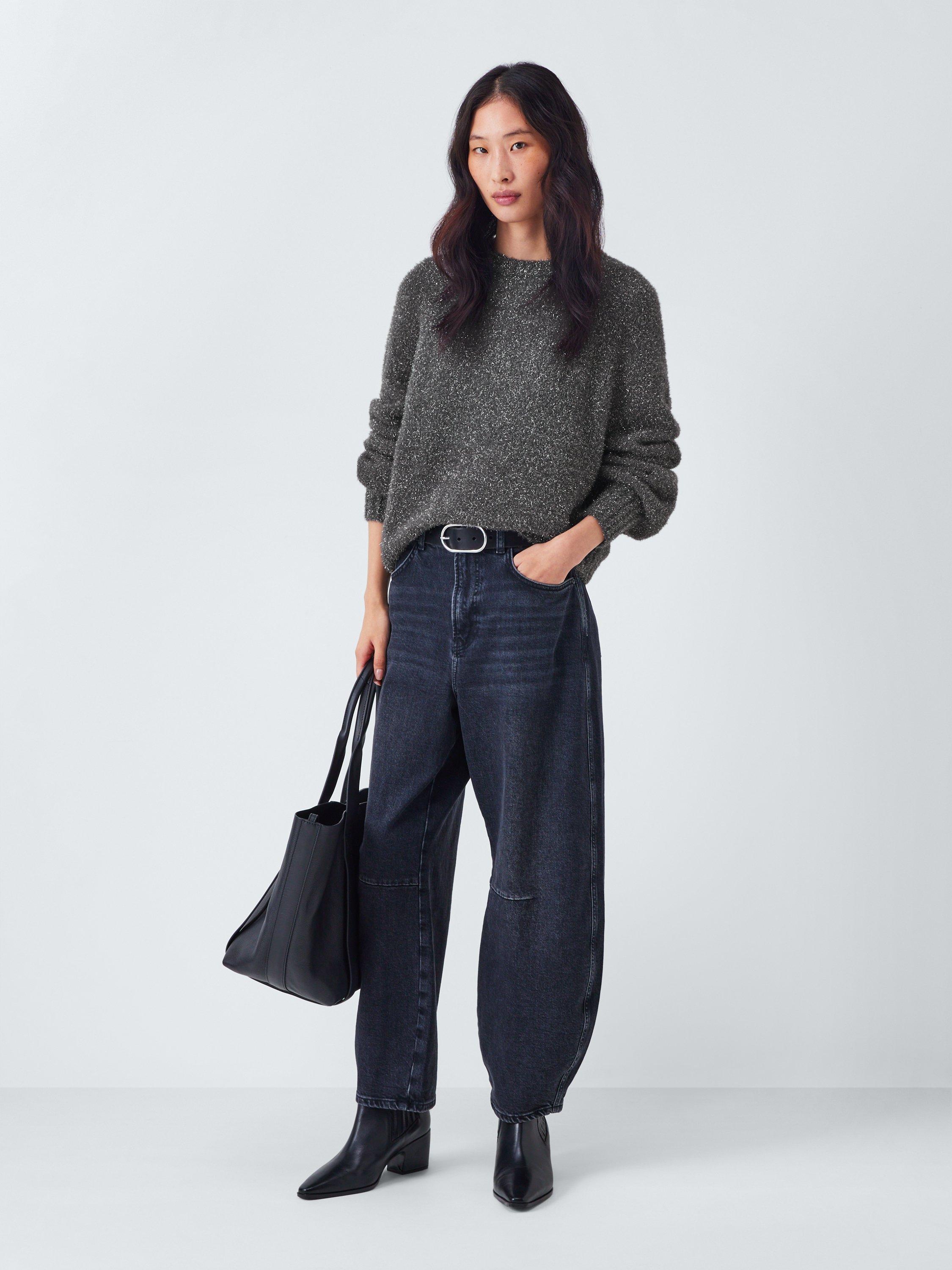 Product image 3 of 6, which shows AND/OR Robyn Sparkle Jumper, Grey Charcoal, S