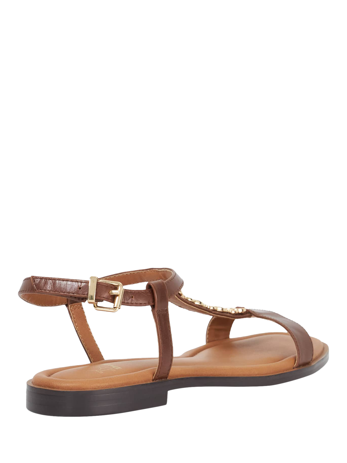 Product image 5 of 6, which shows Dune London Lollipops Leather Chain Detail Strappy Sandals, Brown, EU36