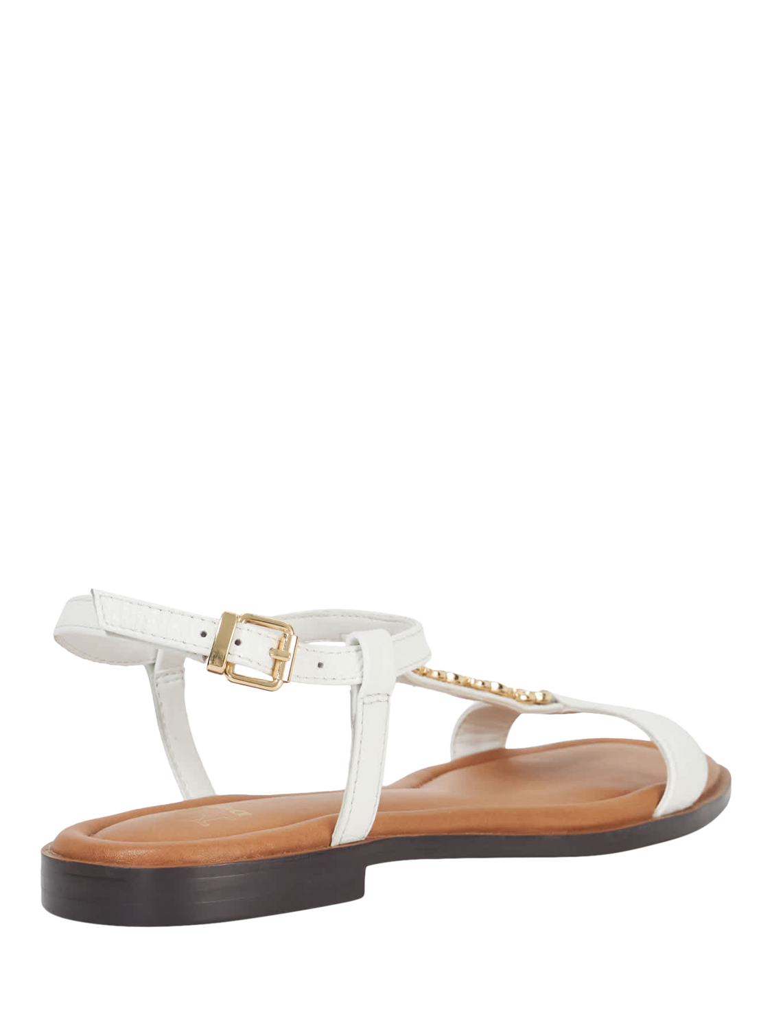 Product image 4 of 5, which shows Dune London Lollipops Leather Chain Detail Strappy Sandals, White, EU36
