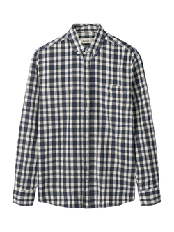 forét Creek Boucle Check Shirt, Navy/Cloud, Navy/Cloud