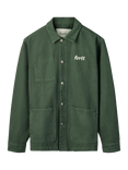 forét Wood Twill Overshirt, Dark Green