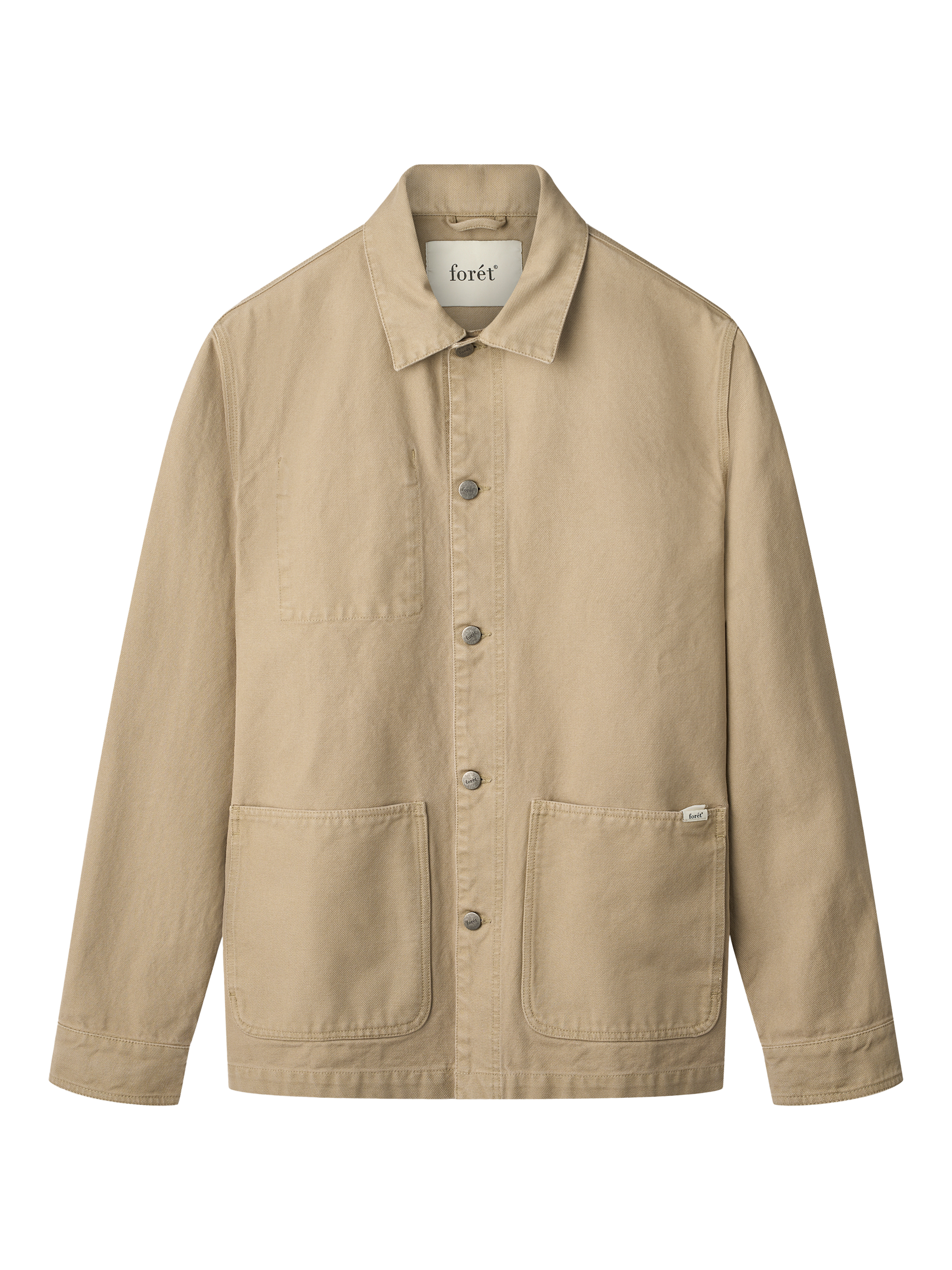 Product image 1 of 5, which shows forét Wood Overshirt, Khaki, L