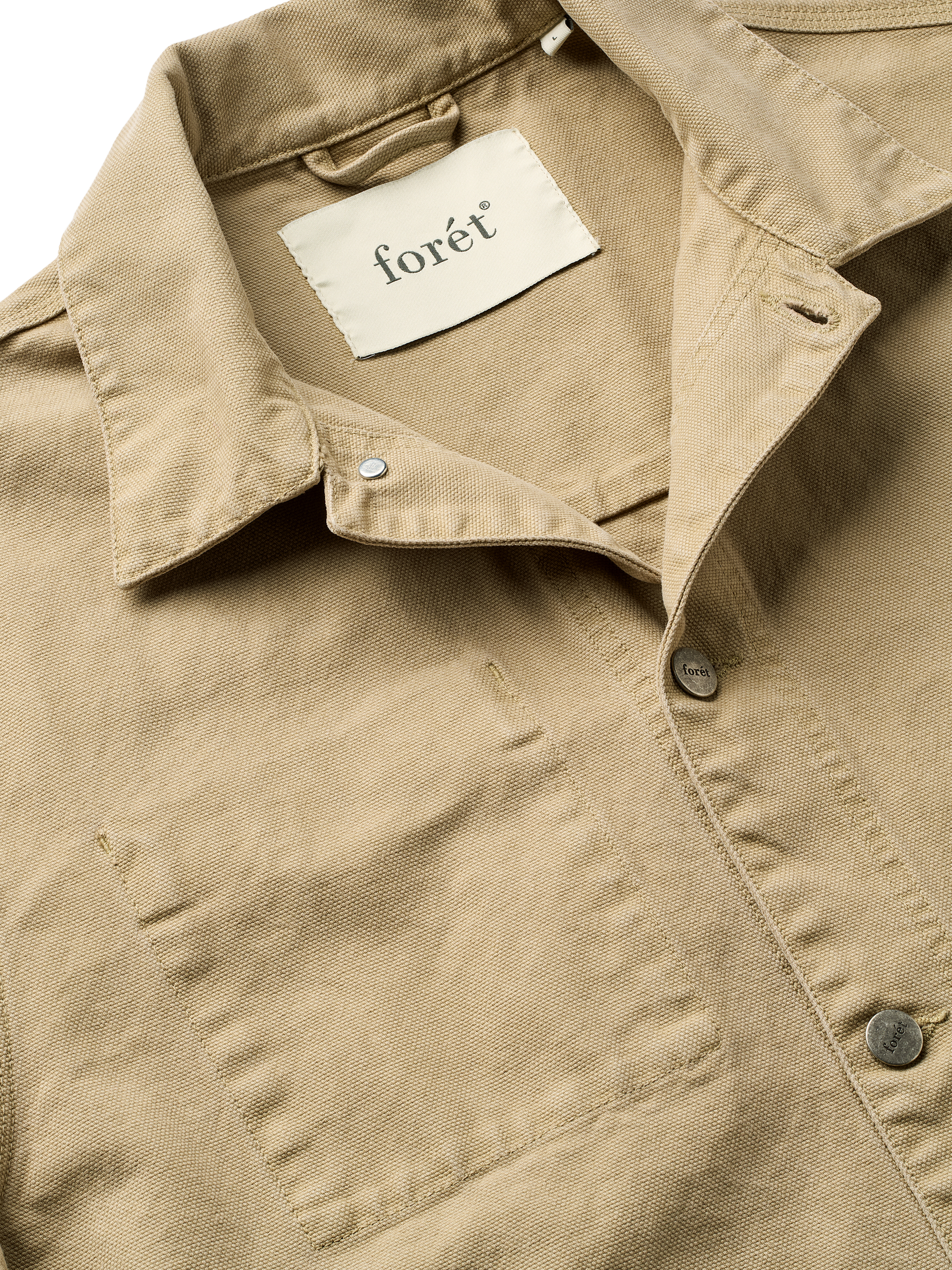 Product image 3 of 5, which shows forét Wood Overshirt, Khaki, L