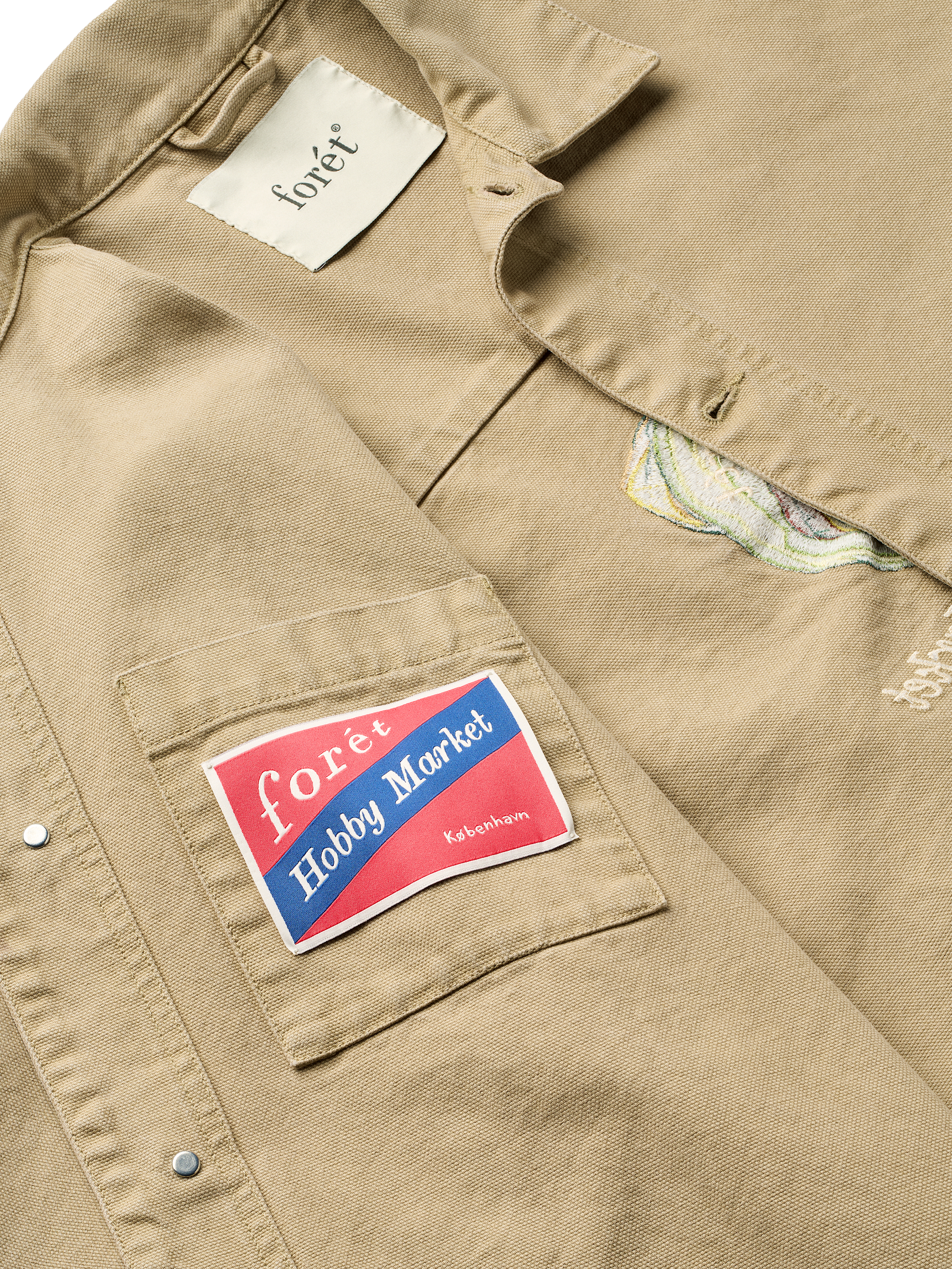 Product image 4 of 5, which shows forét Wood Overshirt, Khaki, L