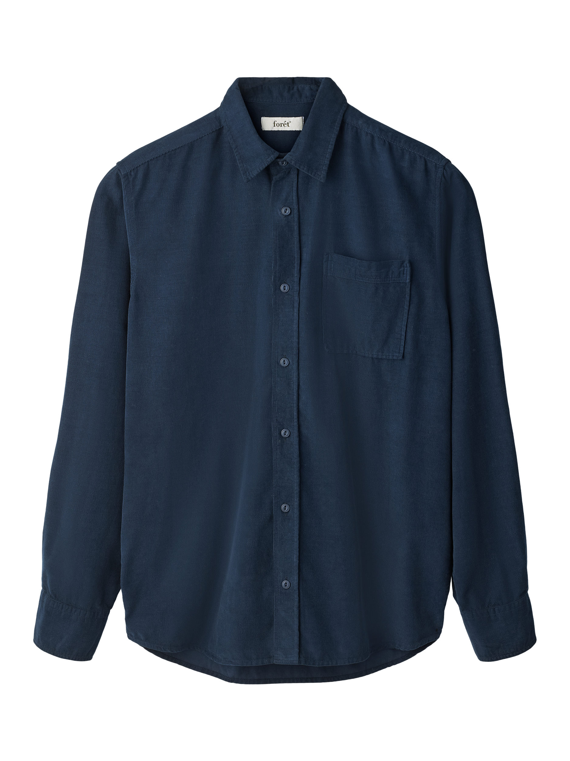 Product image 1 of 2, which shows forét River Corduroy Regular Fit Shirt, Navy, M