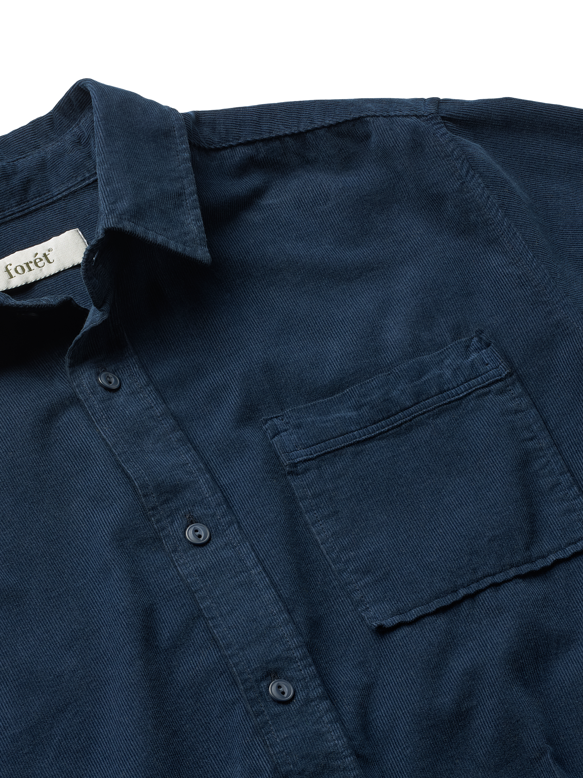 Product image 2 of 2, which shows forét River Corduroy Regular Fit Shirt, Navy, M