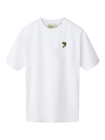 forét Cotton Regular Fit Short Sleeve Fish Embroidered T-Shirt, White