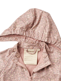 WHEAT Baby Rainwear Floral Waterproof Jacket, Powder/Multi - view 2, Powder/Multi