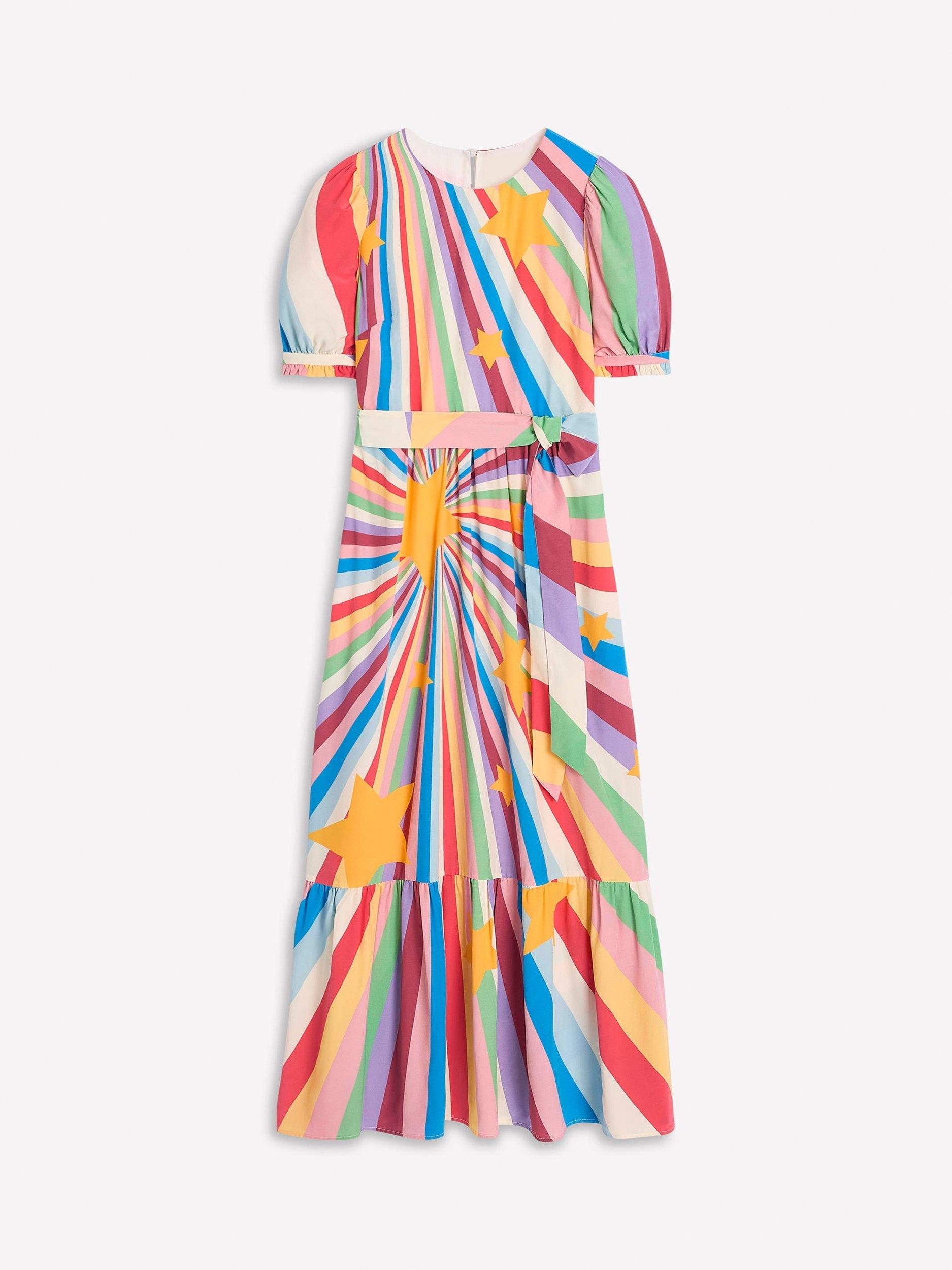 Product image 5 of 5, which shows Boden Star Stripe Blouson Dress, Multi, 8