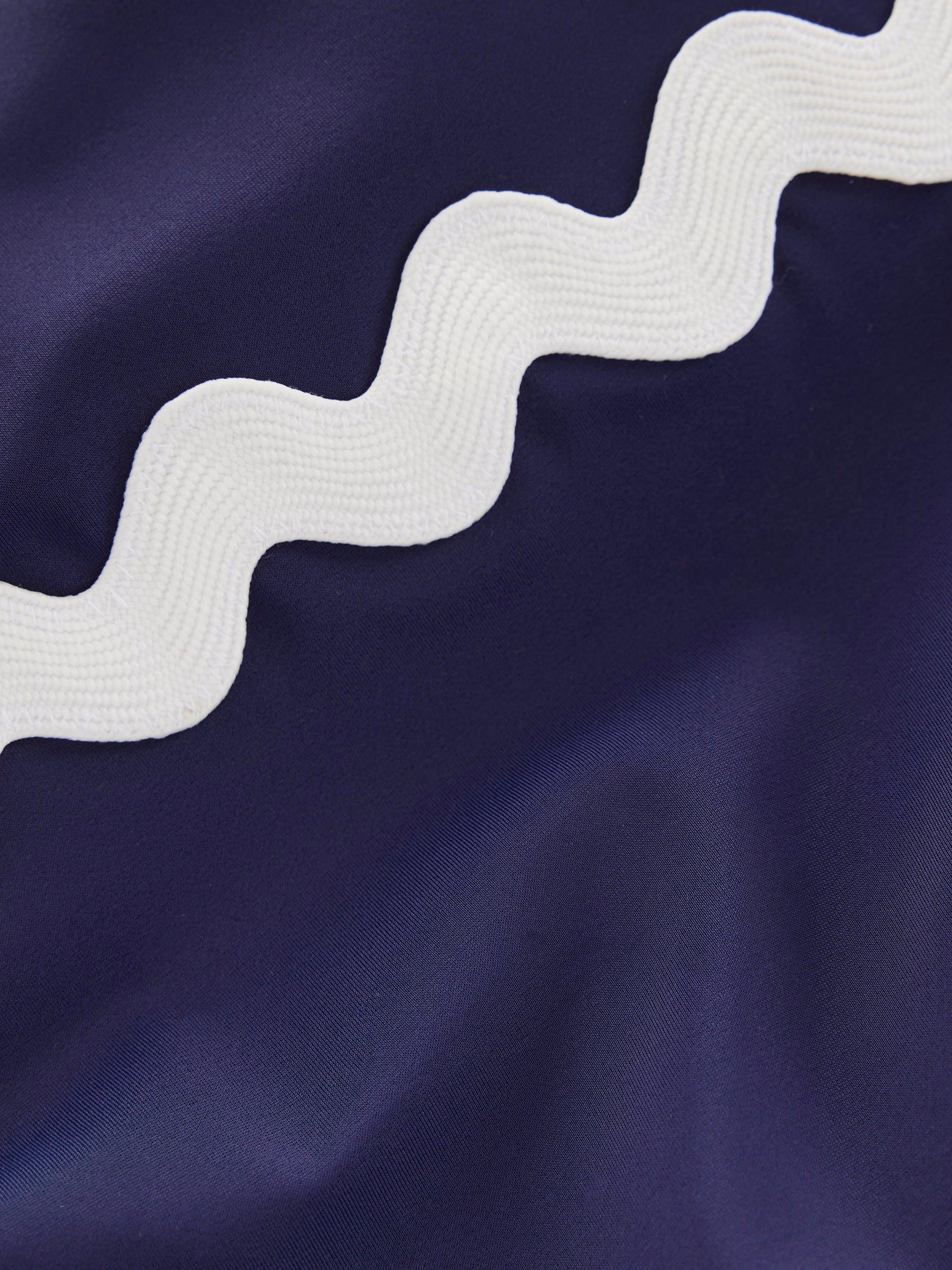 Product image 6 of 6, which shows Boden Giant Rik Rak Swimsuit, Navy/Ivory, 8
