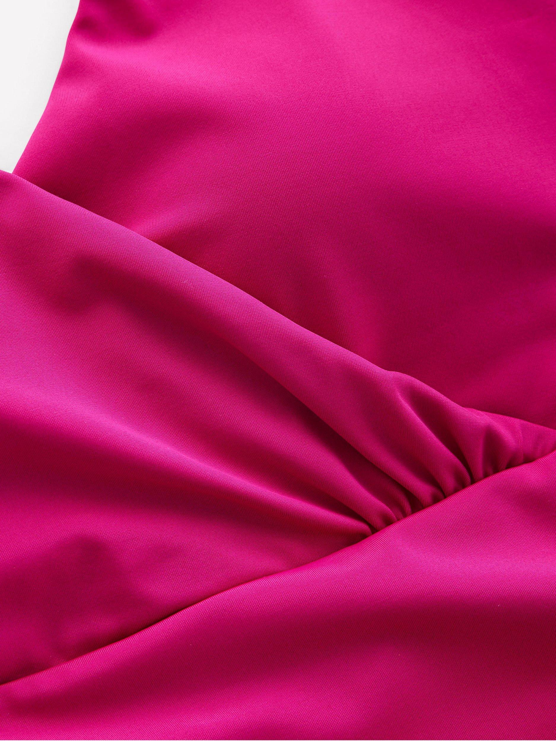 Product image 6 of 6, which shows Boden Levanzo Halterneck Swimsuit, Jewel Pink, 8