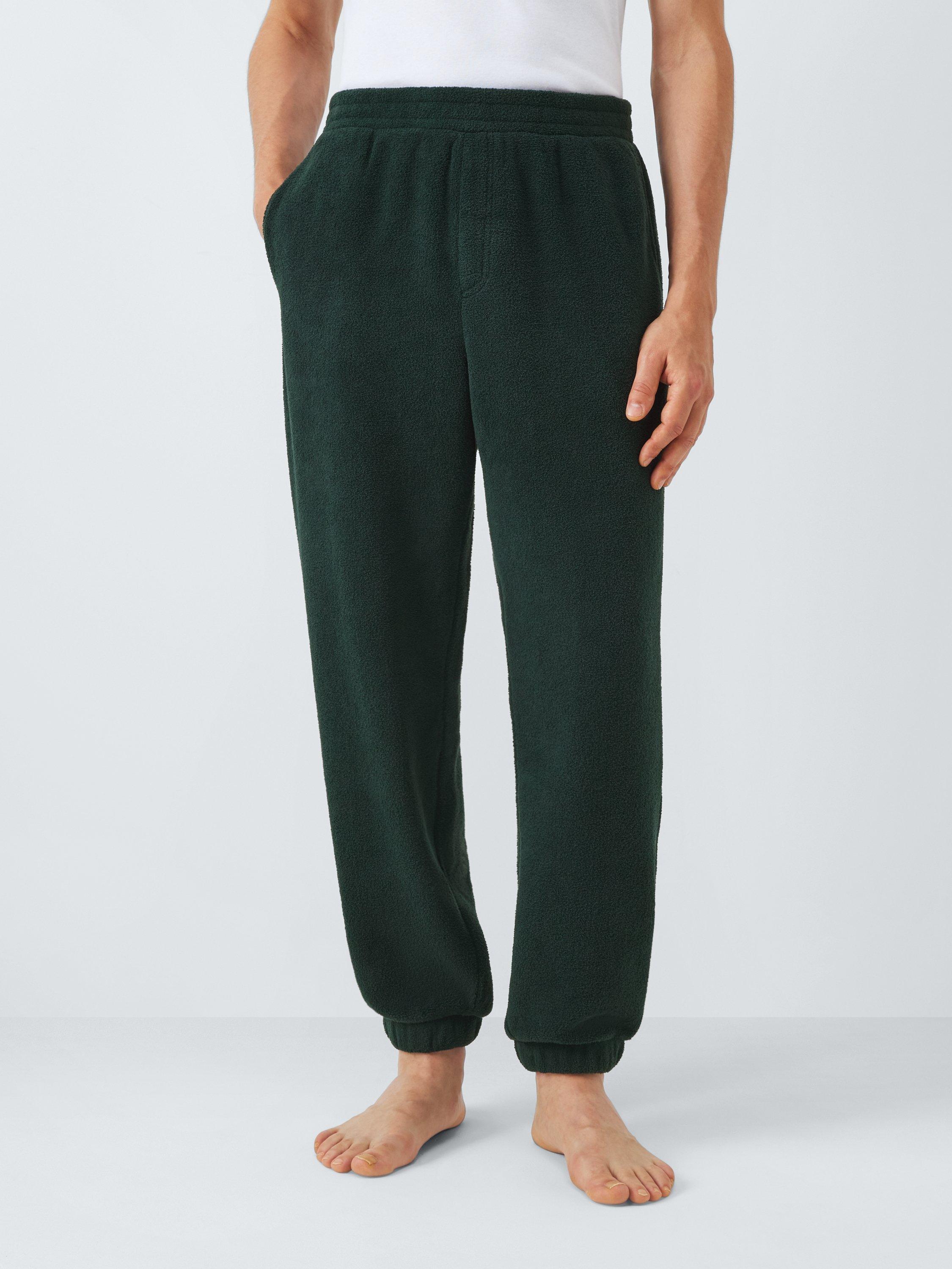 Product image 1 of 6, which shows John Lewis Fleece Lounge Pants, Mid Green, L