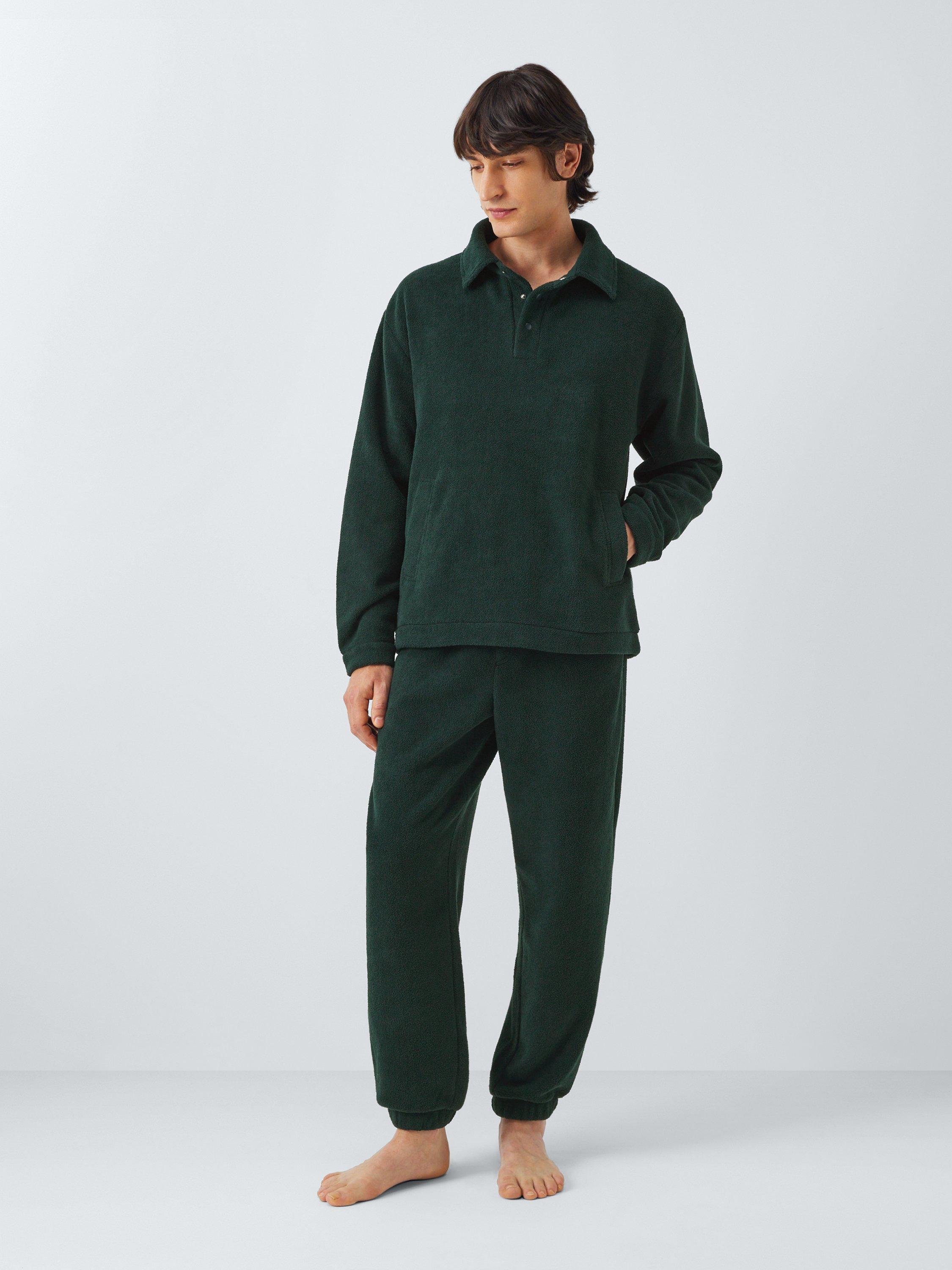 Product image 3 of 6, which shows John Lewis Fleece Lounge Top, Mid Green, S