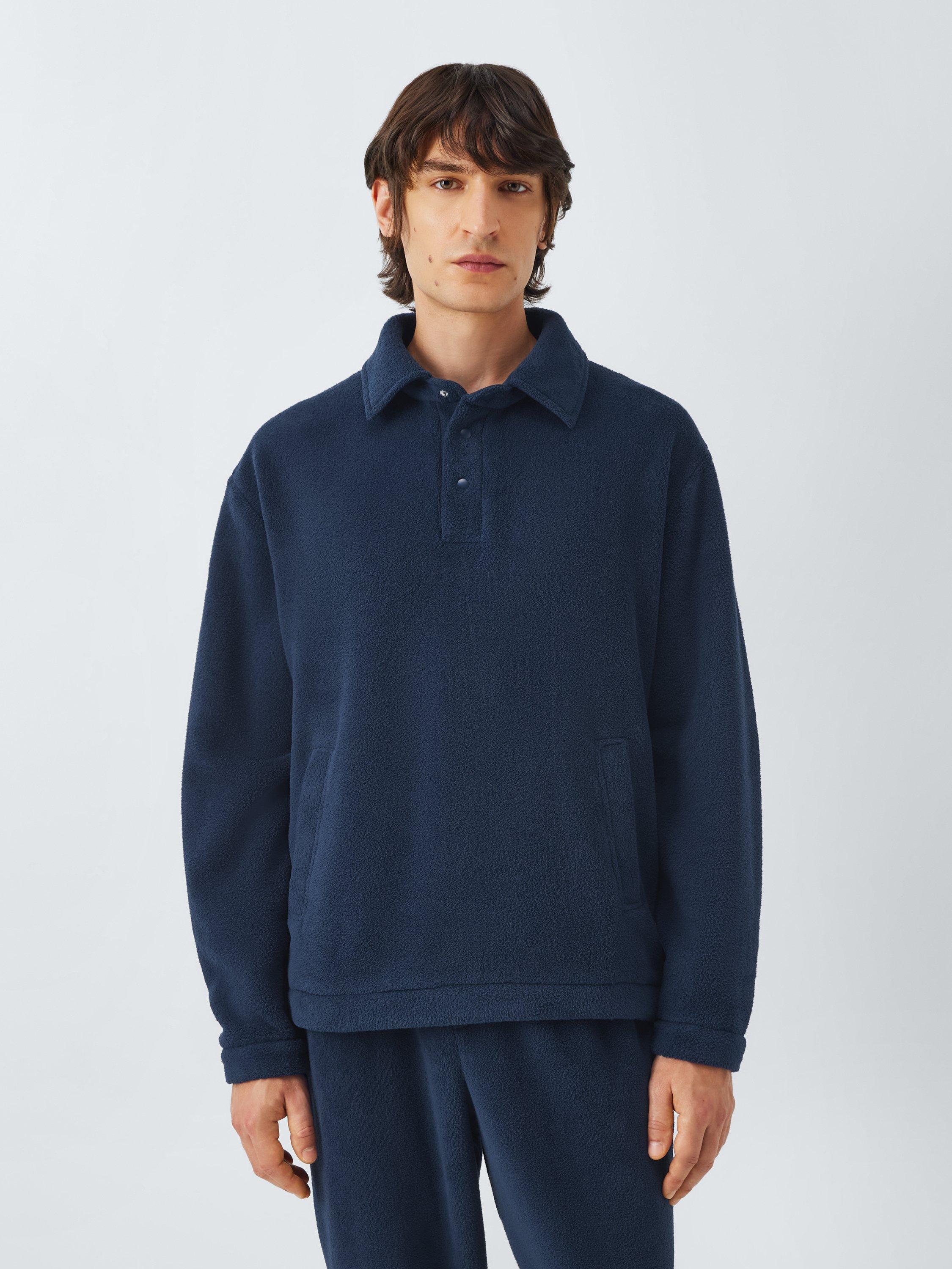 Product image 1 of 6, which shows John Lewis Fleece Lounge Top, Navy, S