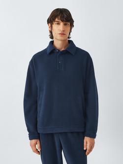 John Lewis Fleece Lounge Top, Navy, Blue Navy