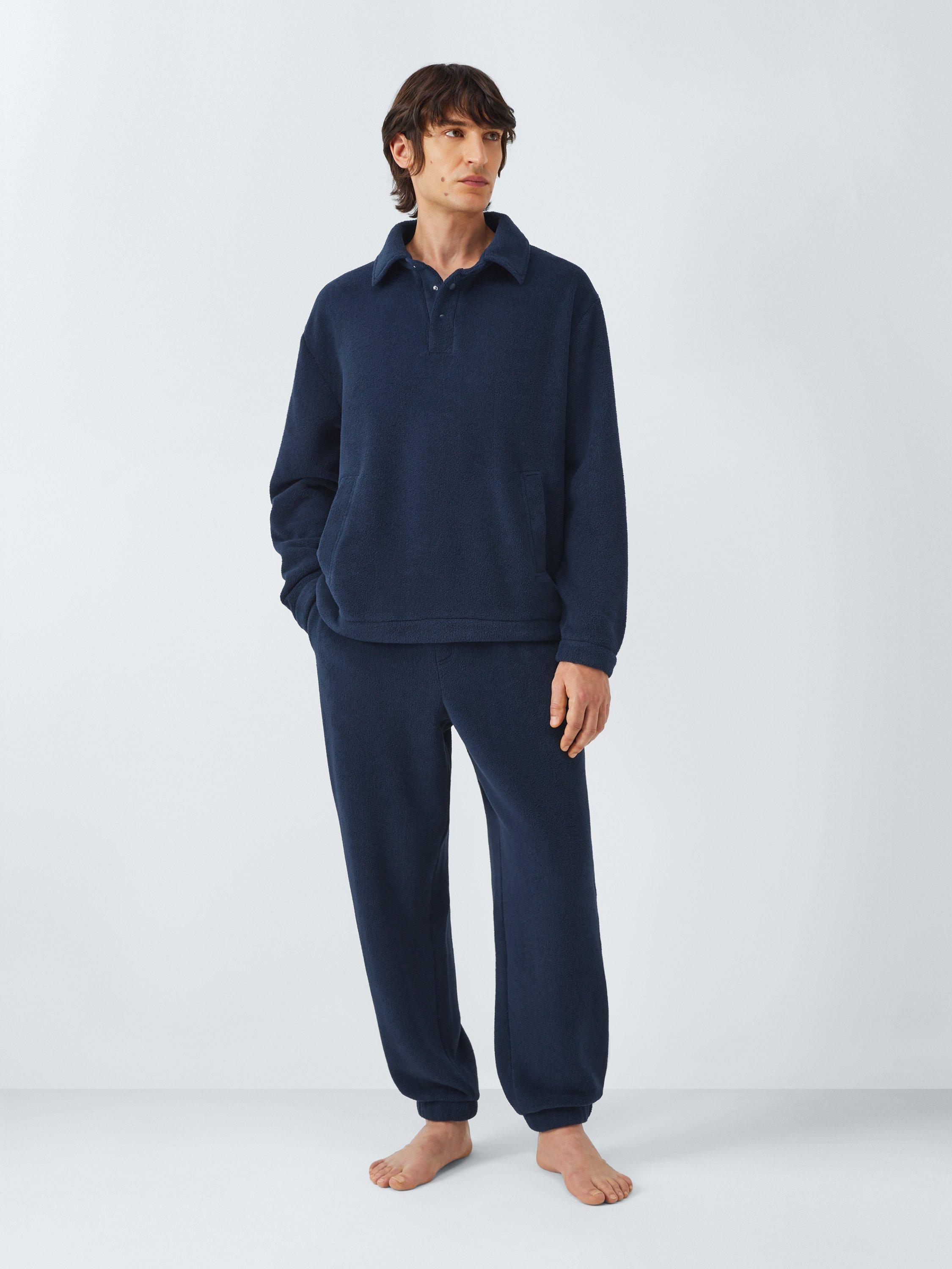 Product image 3 of 6, which shows John Lewis Fleece Lounge Top, Navy, S