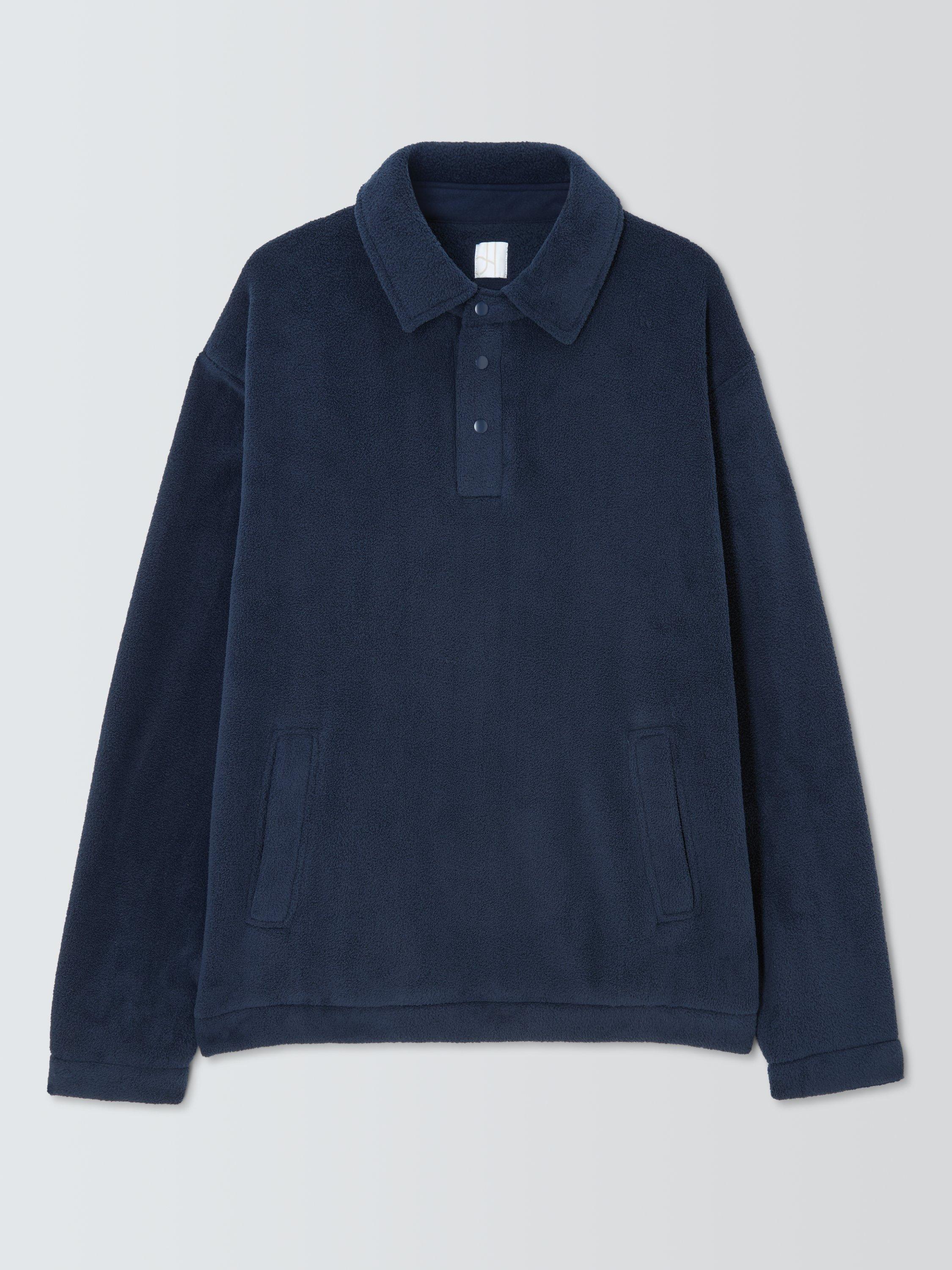 Product image 4 of 6, which shows John Lewis Fleece Lounge Top, Navy, S