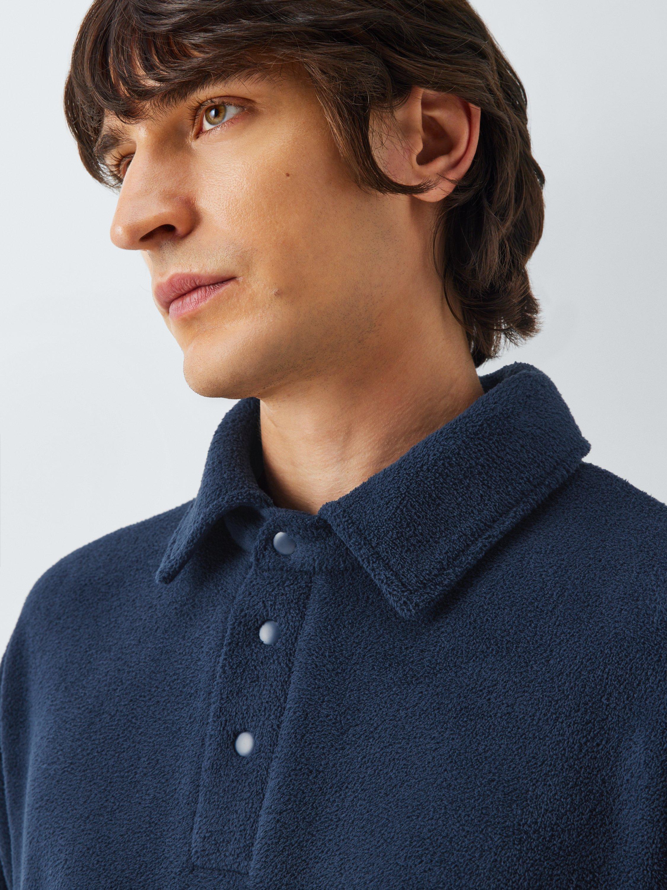 Product image 5 of 6, which shows John Lewis Fleece Lounge Top, Navy, S
