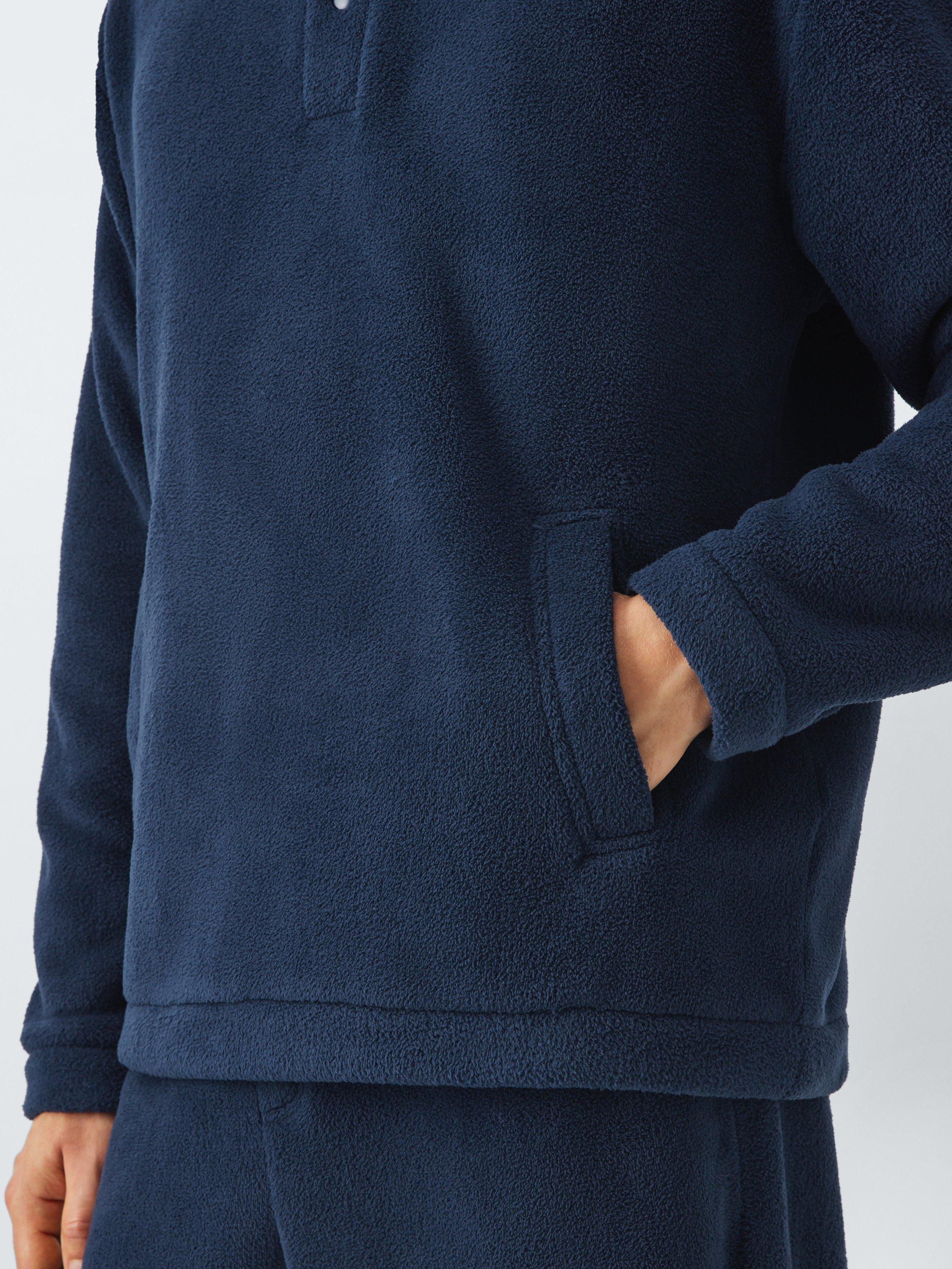 Product image 6 of 6, which shows John Lewis Fleece Lounge Top, Navy, S