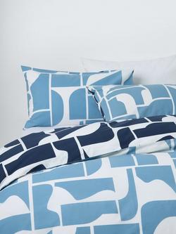 John Lewis Assemble Reversible Duvet Cover Set, Blue