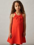 Reiss Kids' Erika Whipstitch Sleeveless Dress, Red