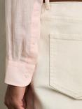 Reiss Ruban Linen Button-Through Shirt, Prep Pink