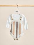 Reiss Baby Cyra Stripe Knit Romper & Long Sleeve Top Set, Neutral