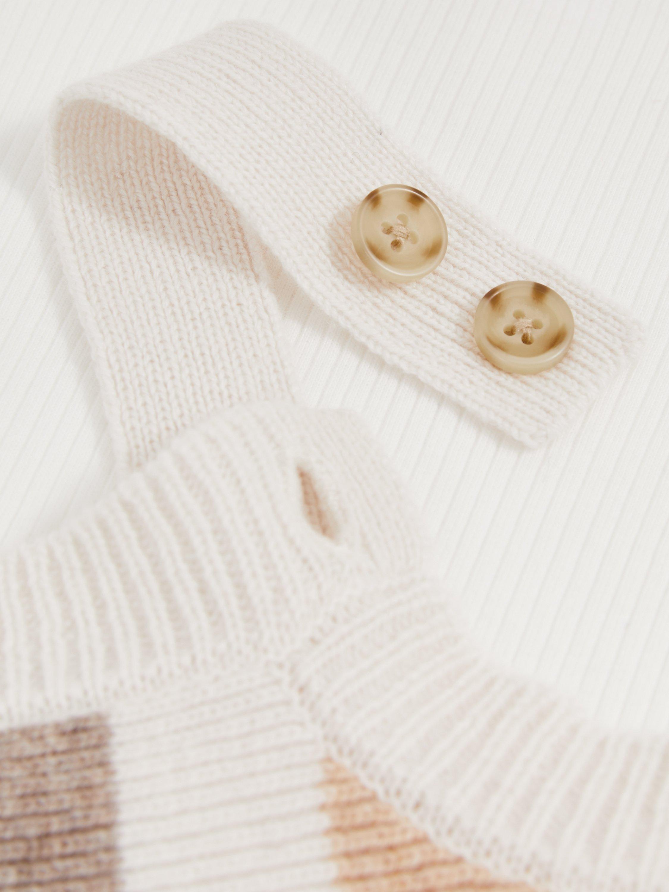 Product image 4 of 4, which shows Reiss Baby Cyra Stripe Knit Romper & Long Sleeve Top Set, Neutral, 3-6 months