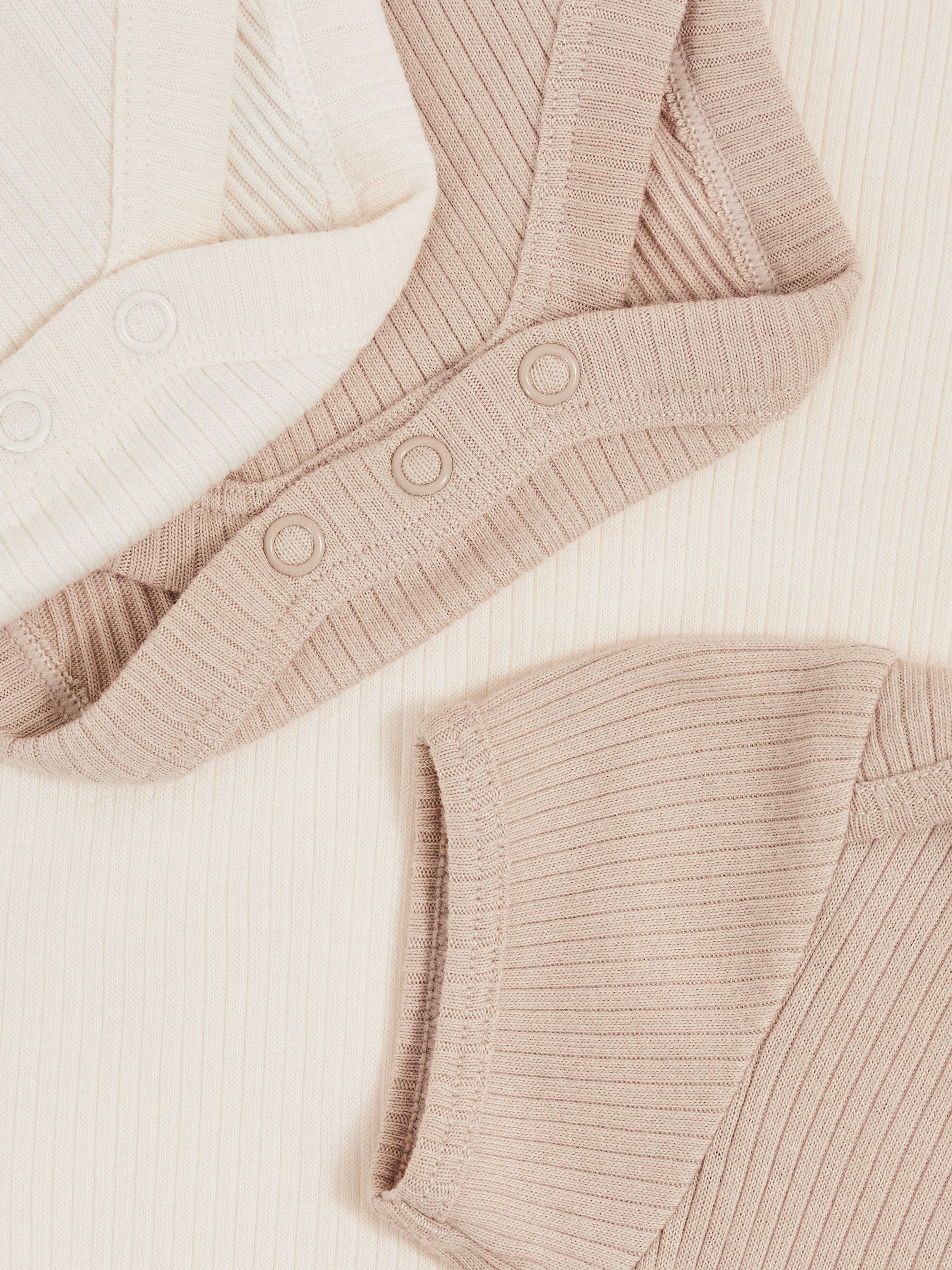 Product image 3 of 3, which shows Reiss Baby Cotton Blend Bodysuit, Pack of 4, Neutral, One Size