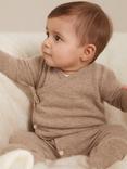 Reiss Baby Frankie Cashmere Sleepsuit, Taupe