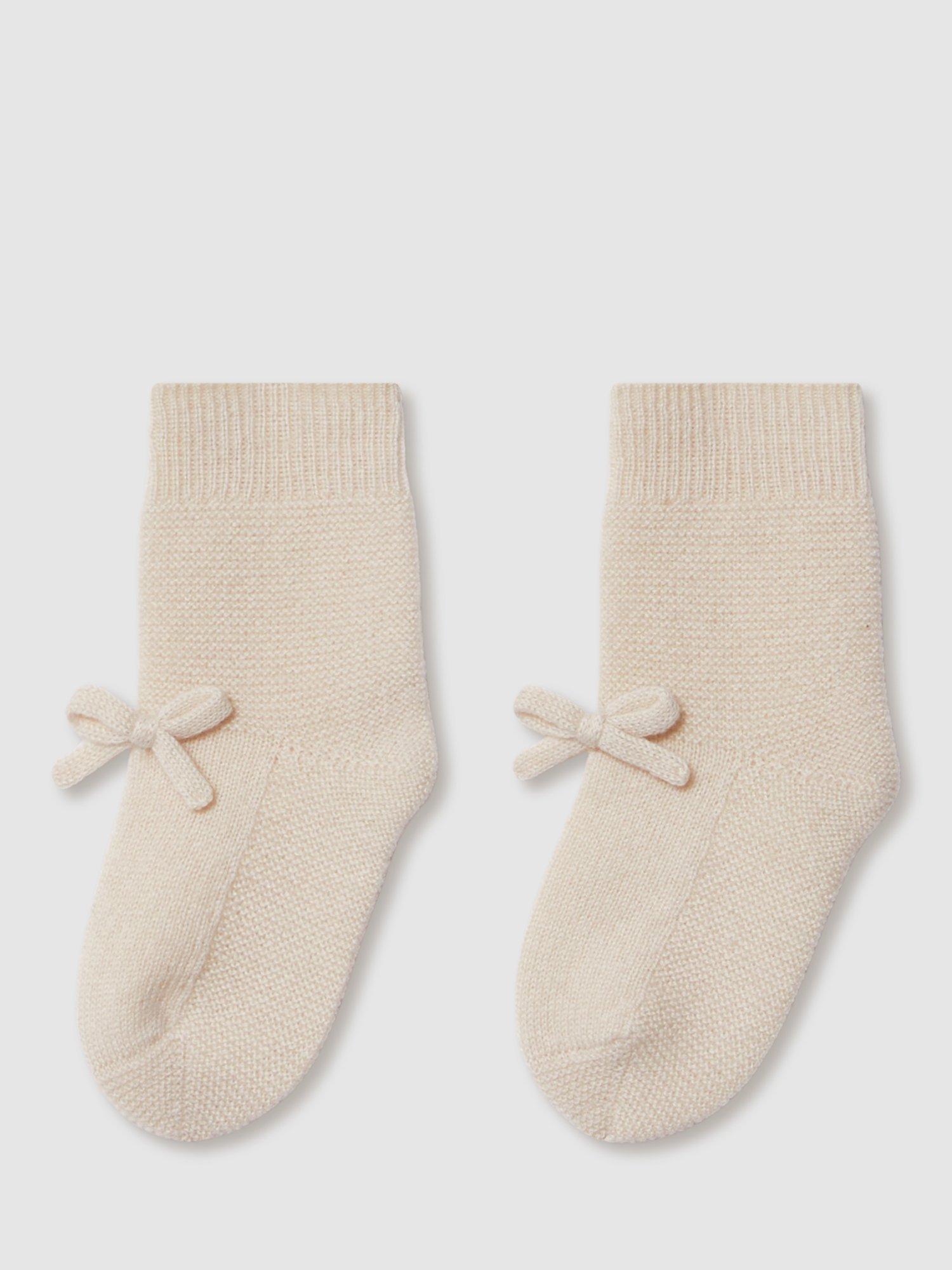 Product image 3 of 5, which shows Reiss Baby Rivelin Knitted Boots and Mittens Set, Ivory, One Size