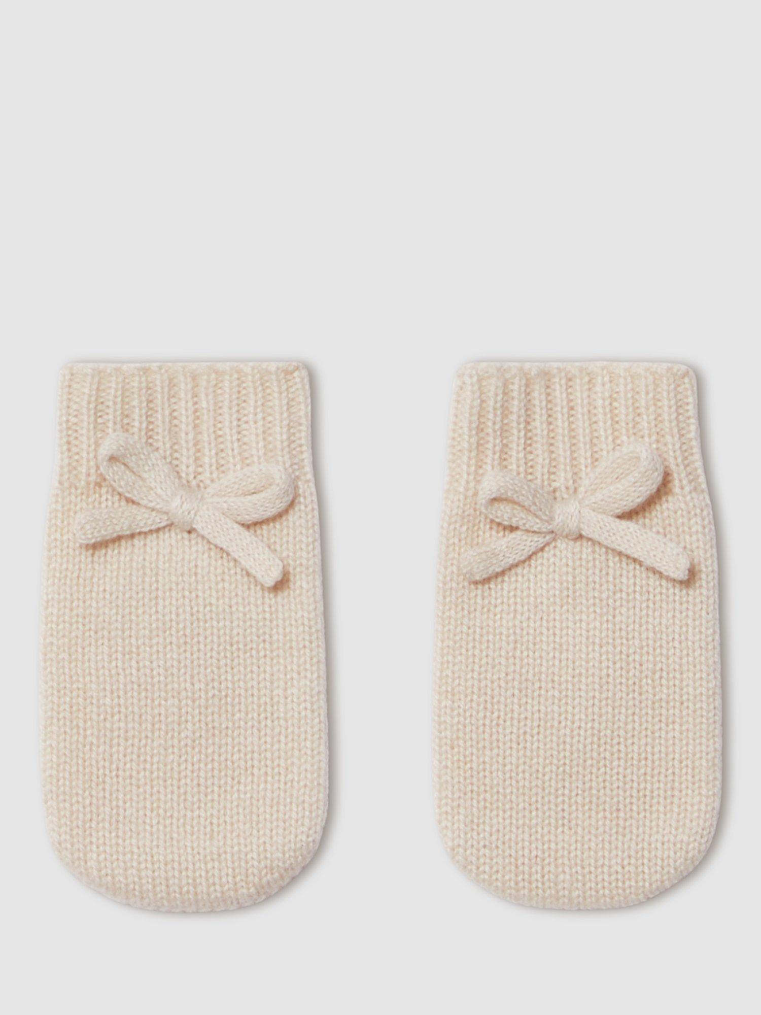 Product image 5 of 5, which shows Reiss Baby Rivelin Knitted Boots and Mittens Set, Ivory, One Size