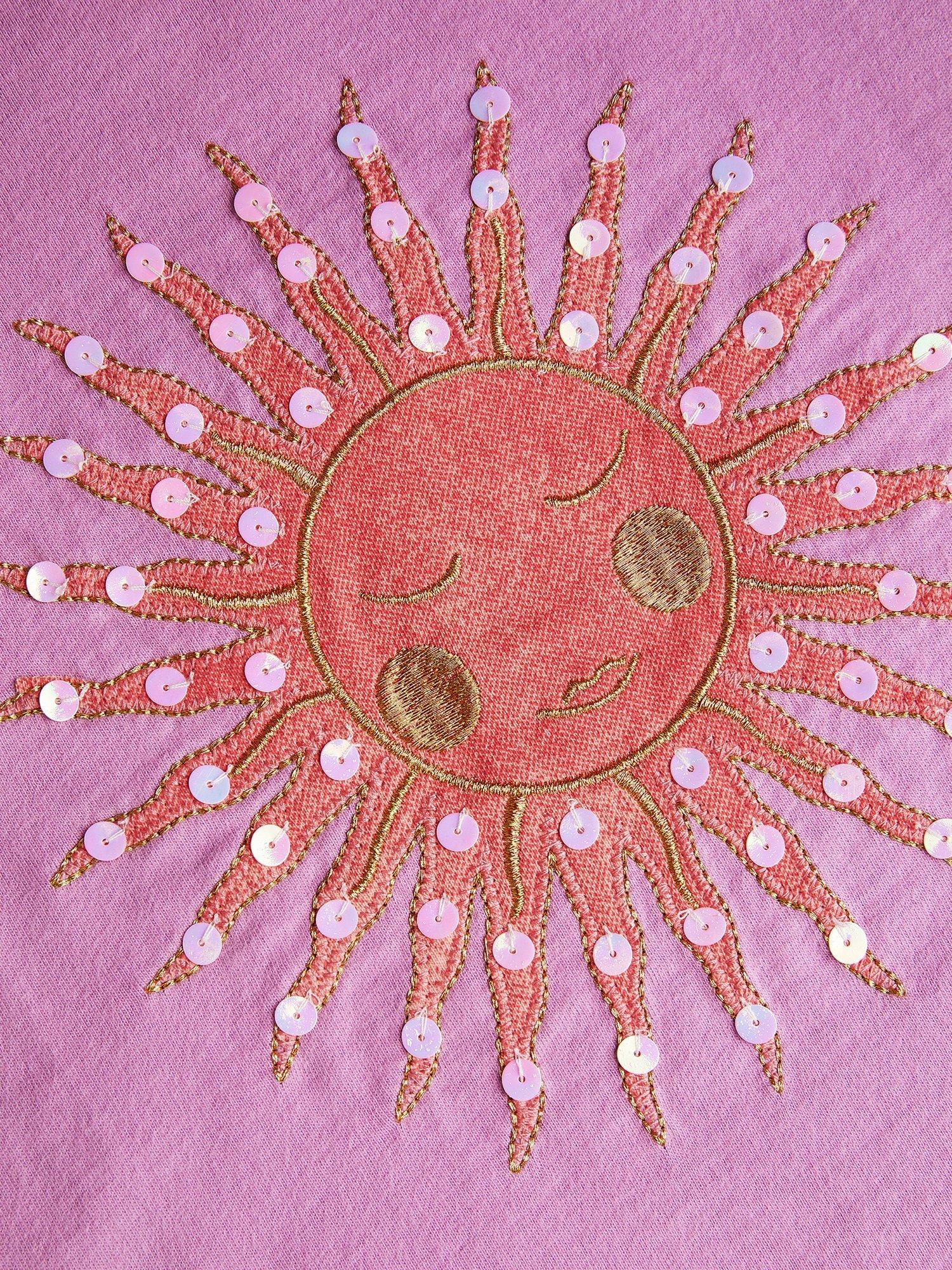 Product image 4 of 4, which shows Monsoon Kids' Cotton Fringe Vest Top, Lilac, 11-12 years