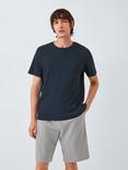 John Lewis Waffle Jersey Short Pyjama Set, Blue Navy