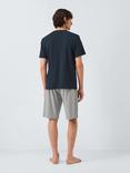 John Lewis Waffle Jersey Short Pyjama Set, Blue Navy