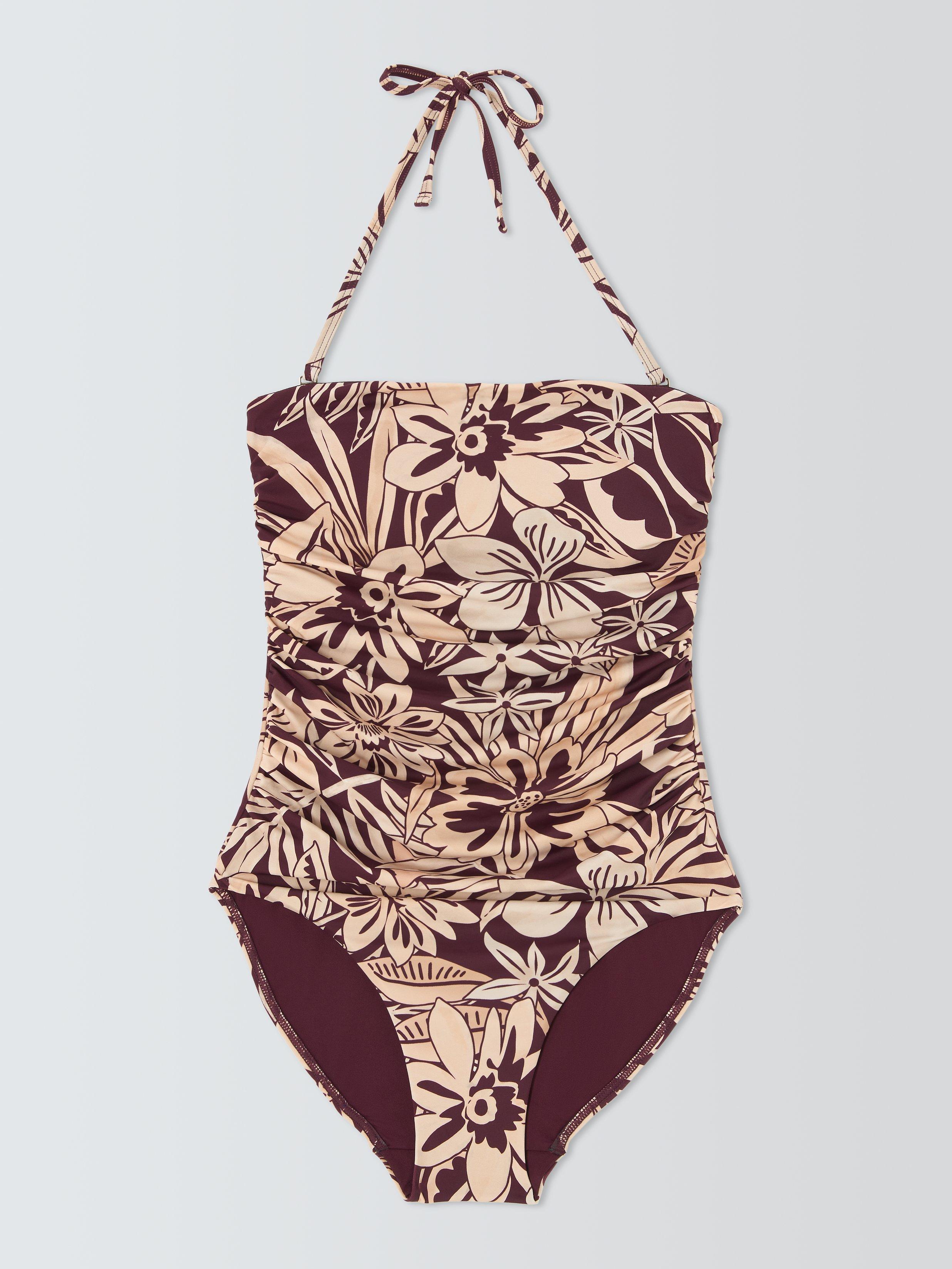 Product image 4 of 7, which shows John Lewis Mali Floral Ruched Swimsuit, Multi, 8