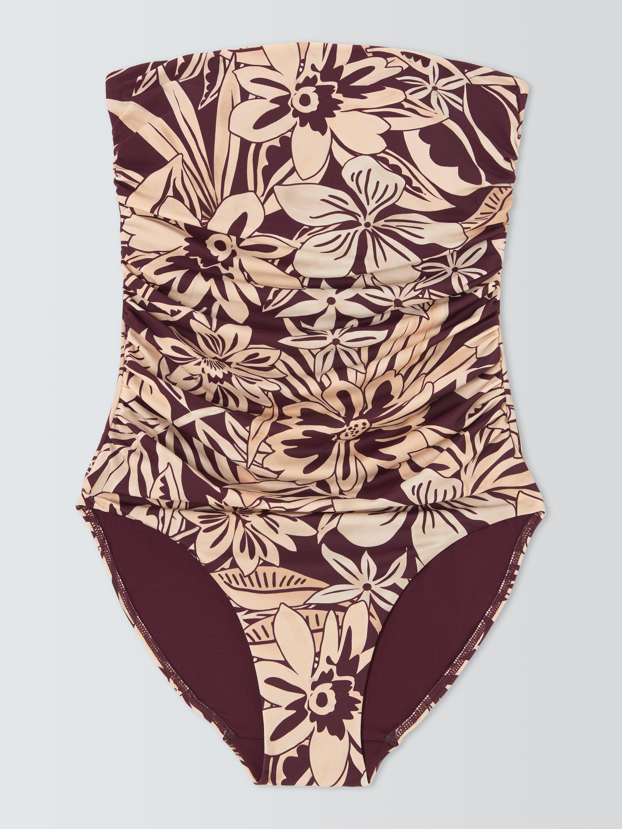 Product image 7 of 7, which shows John Lewis Mali Floral Ruched Swimsuit, Multi, 8