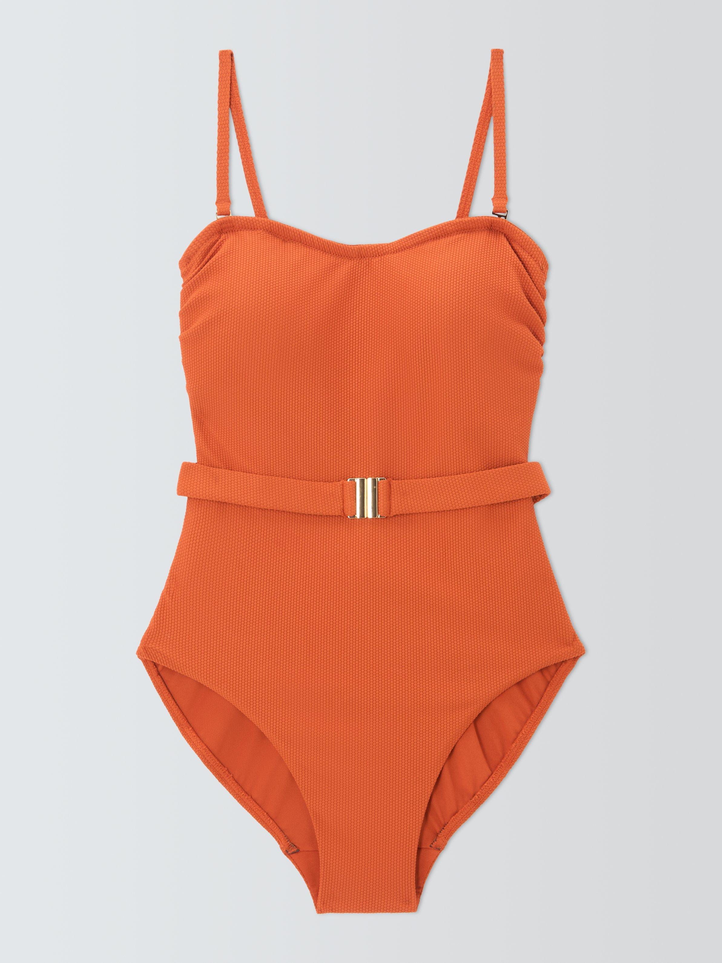 Product image 4 of 6, which shows John Lewis Palma Belt Bandeau Swimsuit, Rust, 8