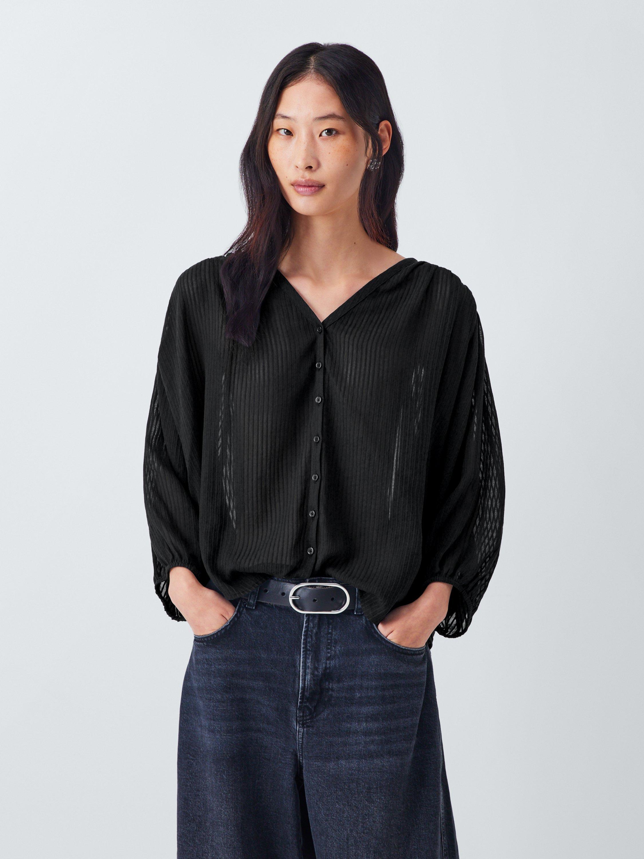 Product image 1 of 6, which shows AND/OR Katya Stripe Shirt, Black, 6