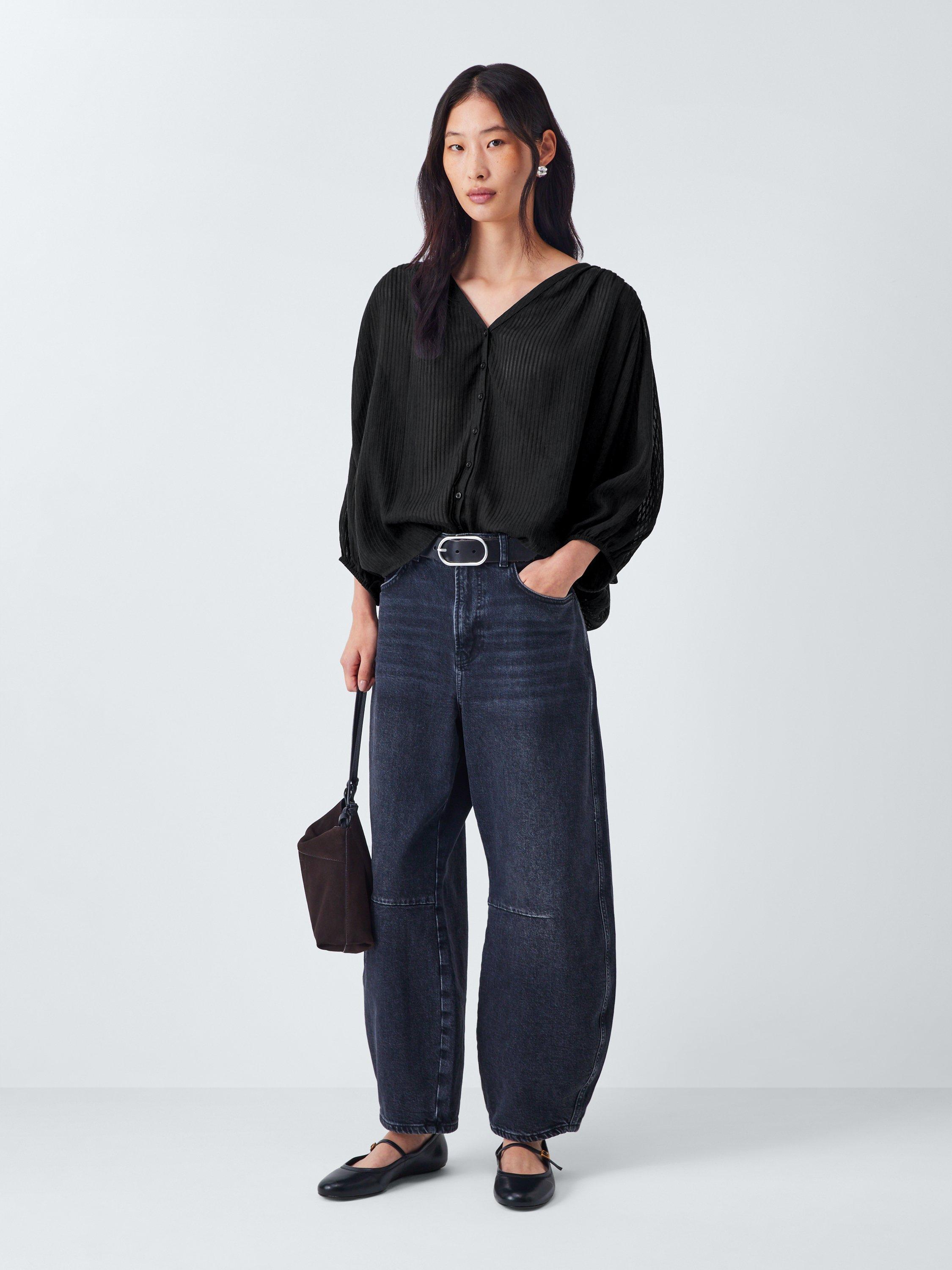 Product image 3 of 6, which shows AND/OR Katya Stripe Shirt, Black, 6