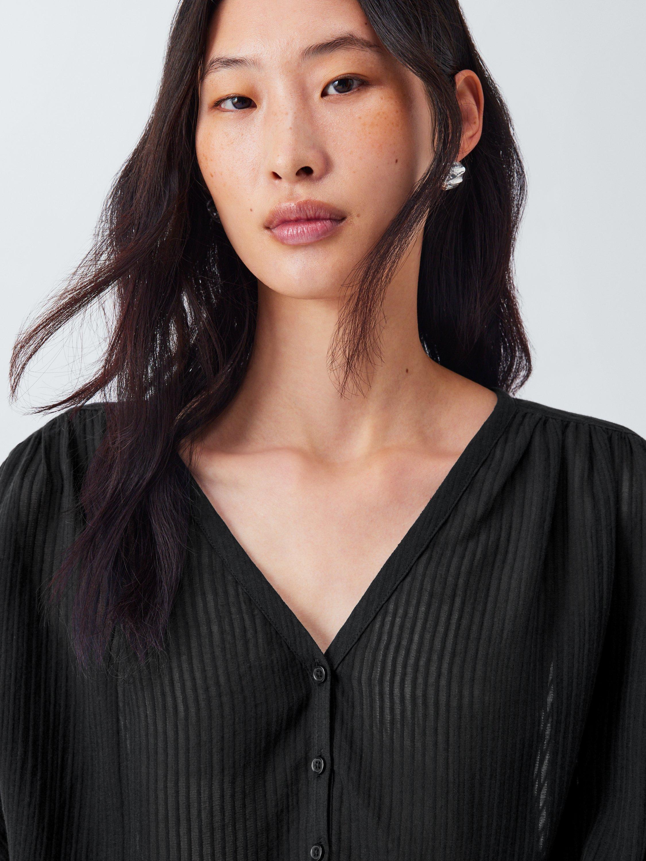 Product image 5 of 6, which shows AND/OR Katya Stripe Shirt, Black, 6