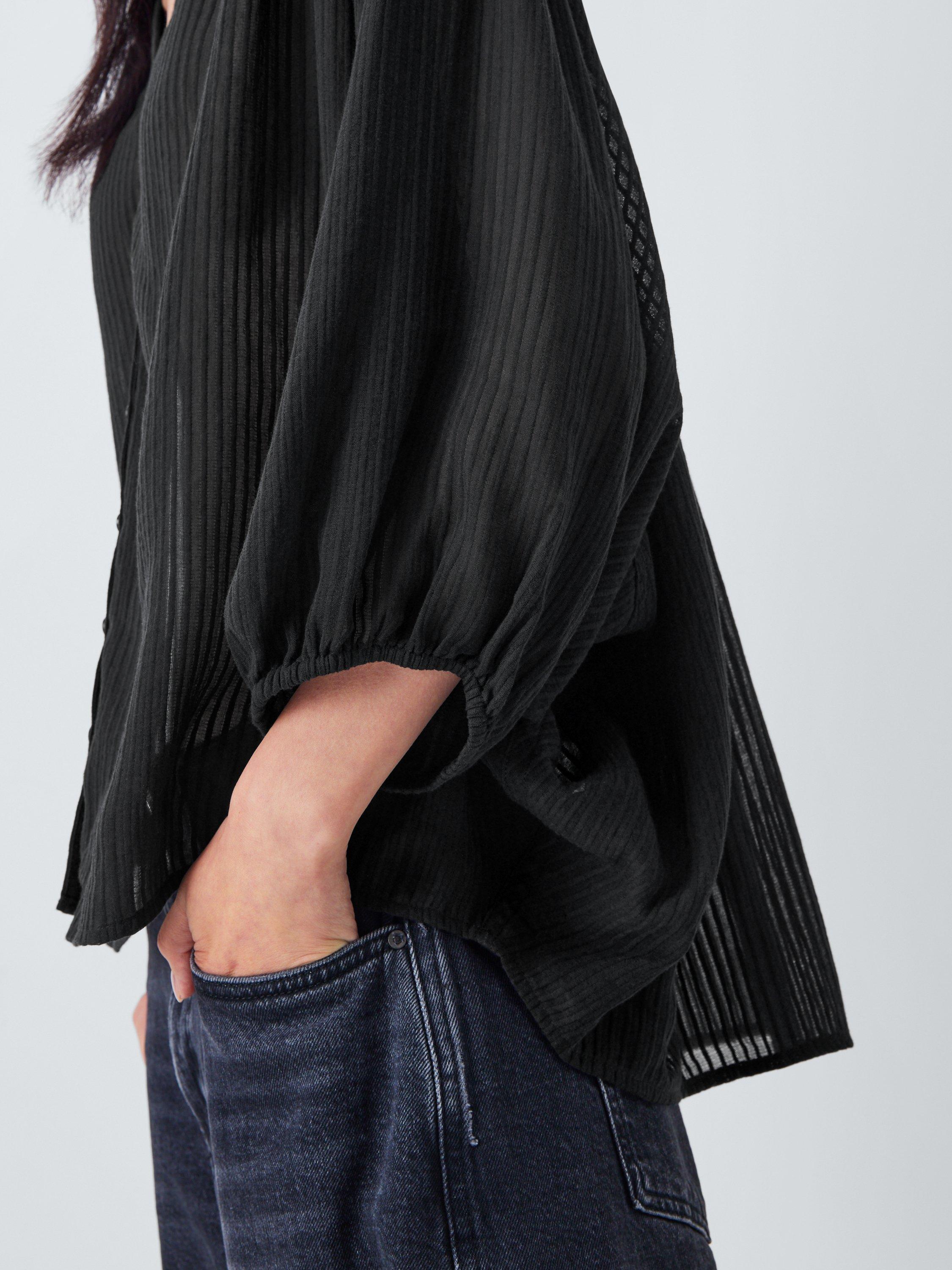 Product image 6 of 6, which shows AND/OR Katya Stripe Shirt, Black, 6