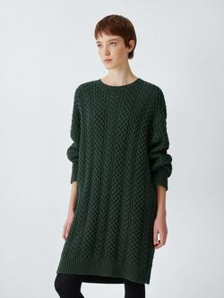 AND/OR Reanna Cable Knit Jumper Dress, Dark Green, Dark Green